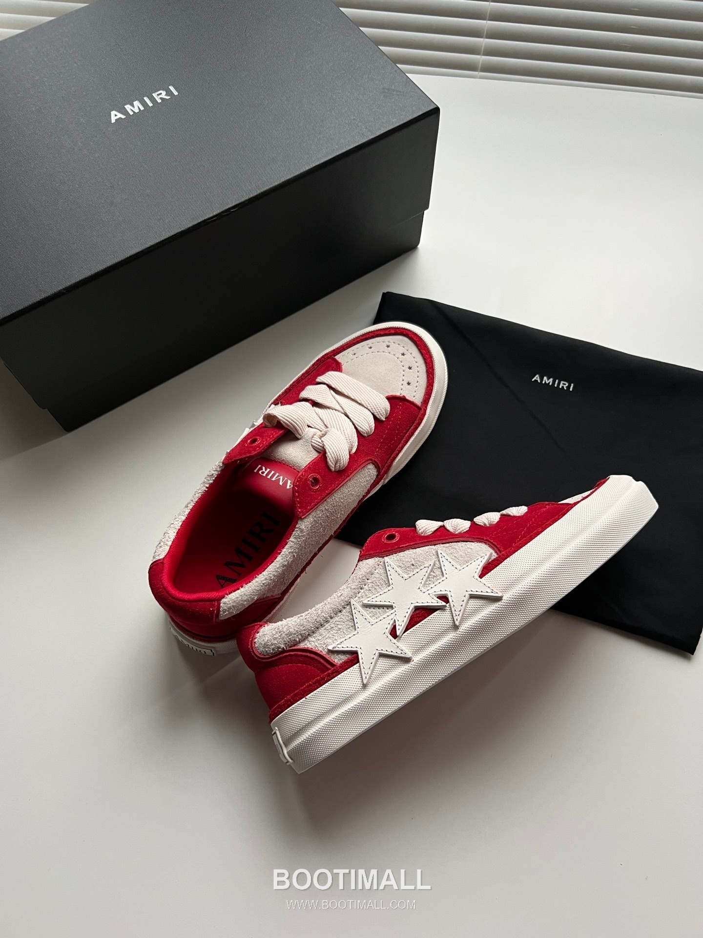 아미리 선셋 스케이트 로우 스웨이드 핑크 스타 로고 스니커즈 레드 AMIRI SUNSET SKATE LOW Suede Pink Star Logo Sneakers 1