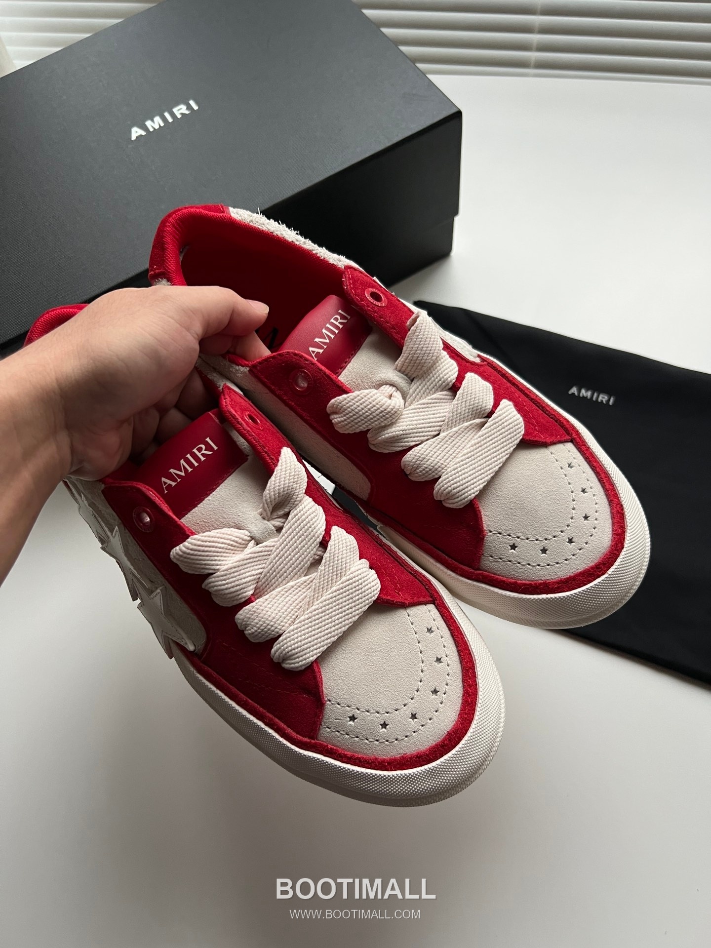 아미리 선셋 스케이트 로우 스웨이드 핑크 스타 로고 스니커즈 레드 AMIRI SUNSET SKATE LOW Suede Pink Star Logo Sneakers 3