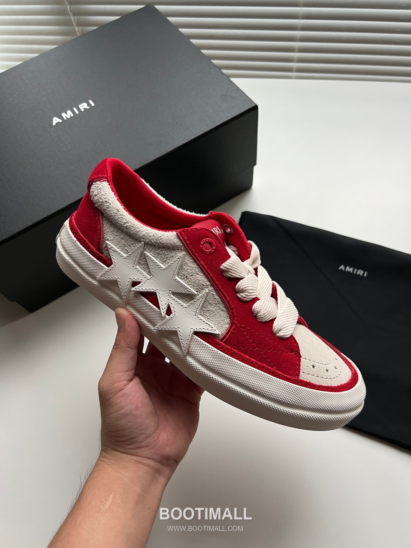 아미리 선셋 스케이트 로우 스웨이드 핑크 스타 로고 스니커즈 레드 AMIRI SUNSET SKATE LOW Suede Pink Star Logo Sneakers 5