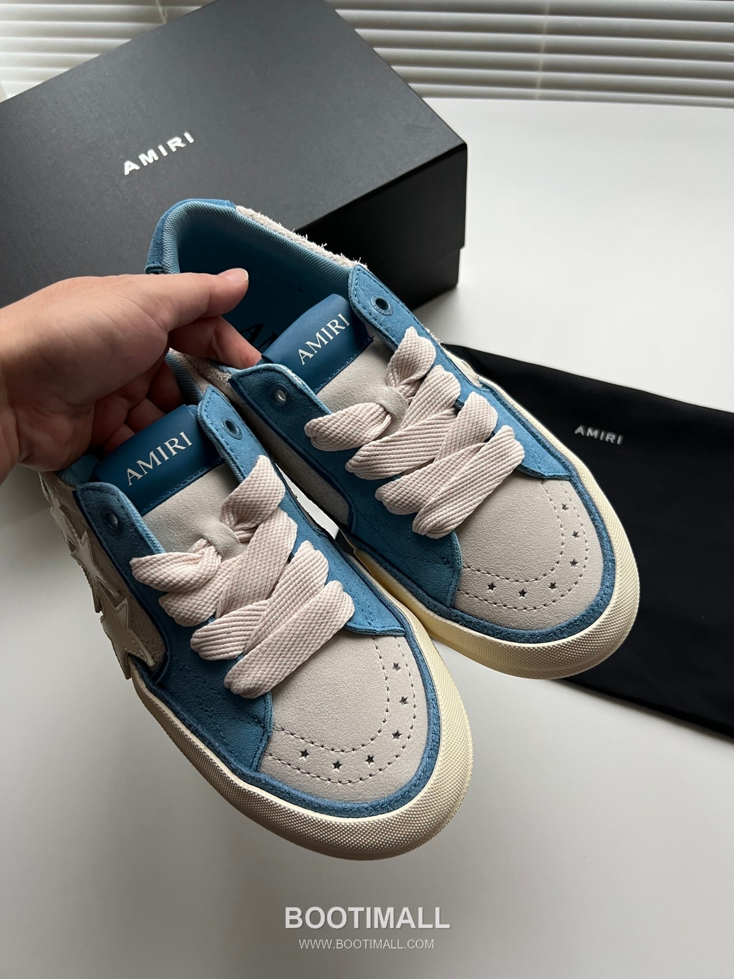 아미리 선셋 스케이트 로우 스웨이드 핑크 스타 로고 스니커즈 코발트 AMIRI SUNSET SKATE LOW Suede Pink Star Logo Sneakers 3