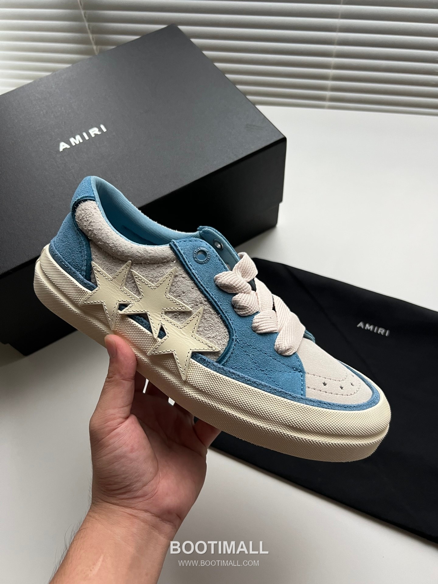 아미리 선셋 스케이트 로우 스웨이드 핑크 스타 로고 스니커즈 코발트 AMIRI SUNSET SKATE LOW Suede Pink Star Logo Sneakers 5