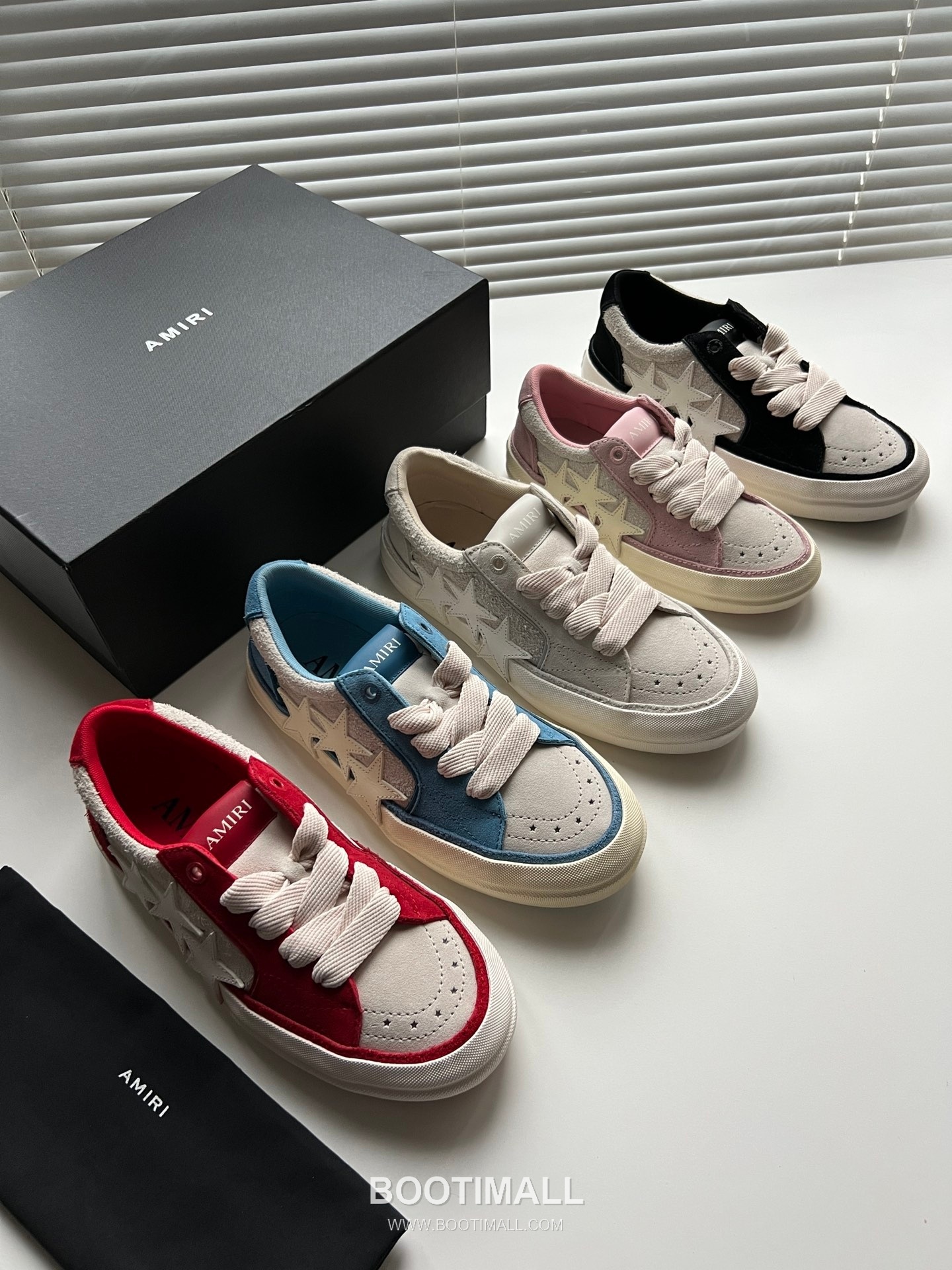 아미리 선셋 스케이트 로우 스웨이드 핑크 스타 로고 스니커즈 코발트 AMIRI SUNSET SKATE LOW Suede Pink Star Logo Sneakers 9