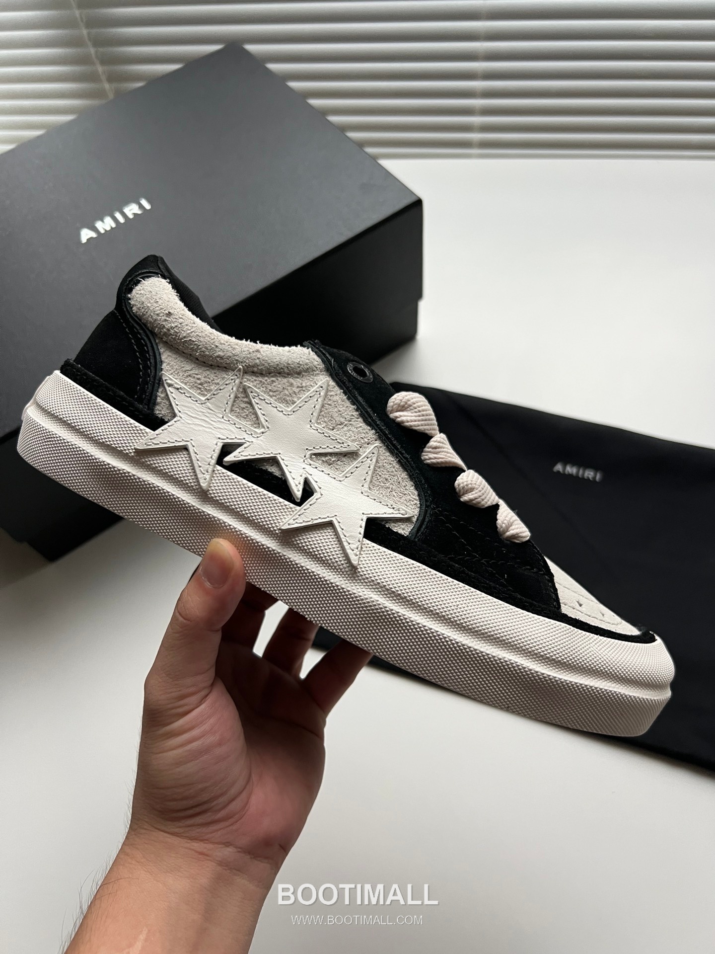 아미리 선셋 스케이트 로우 스웨이드 핑크 스타 로고 스니커즈 블랙 AMIRI SUNSET SKATE LOW Suede Pink Star Logo Sneakers 5