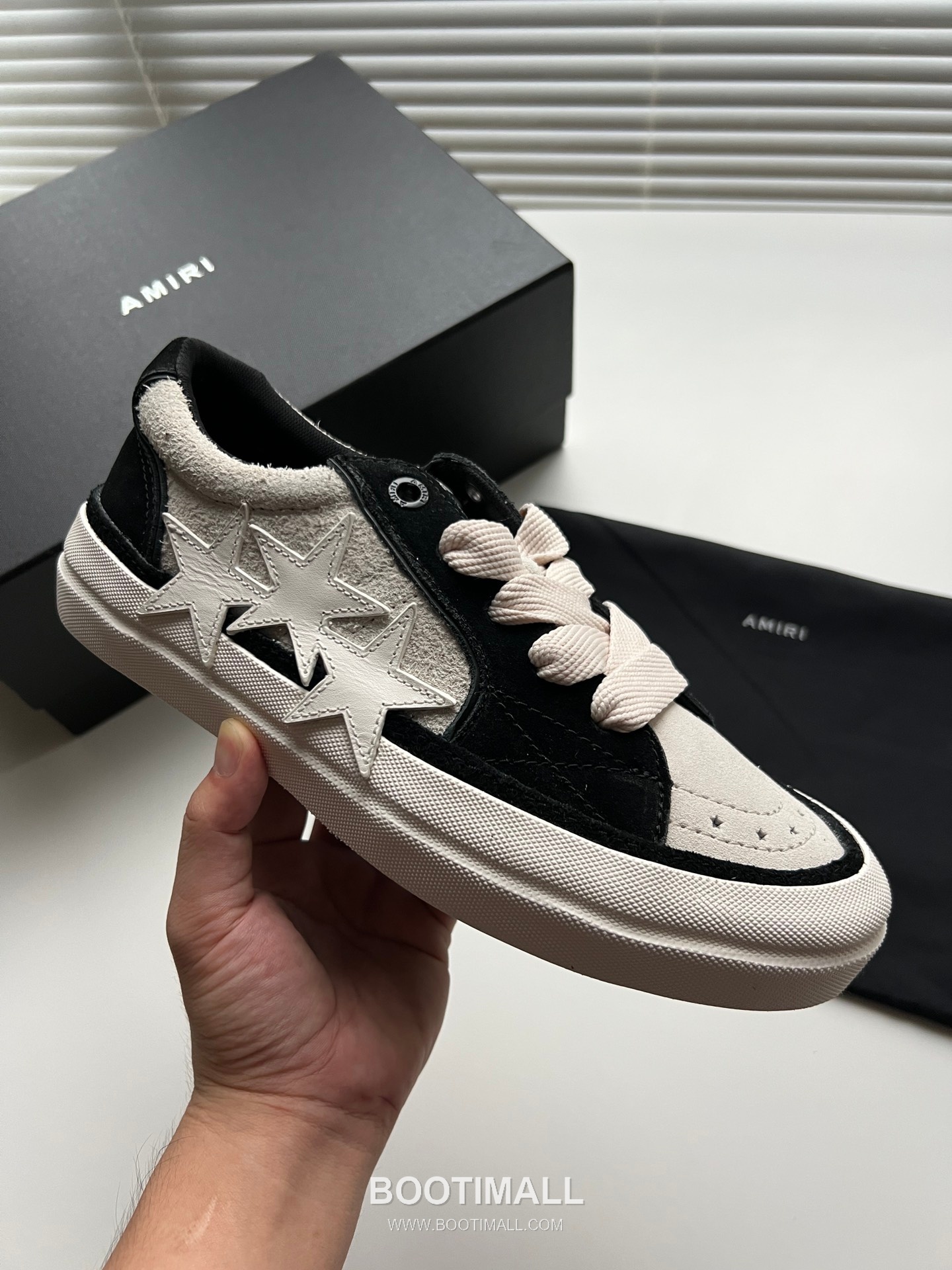 아미리 선셋 스케이트 로우 스웨이드 핑크 스타 로고 스니커즈 블랙 AMIRI SUNSET SKATE LOW Suede Pink Star Logo Sneakers 6