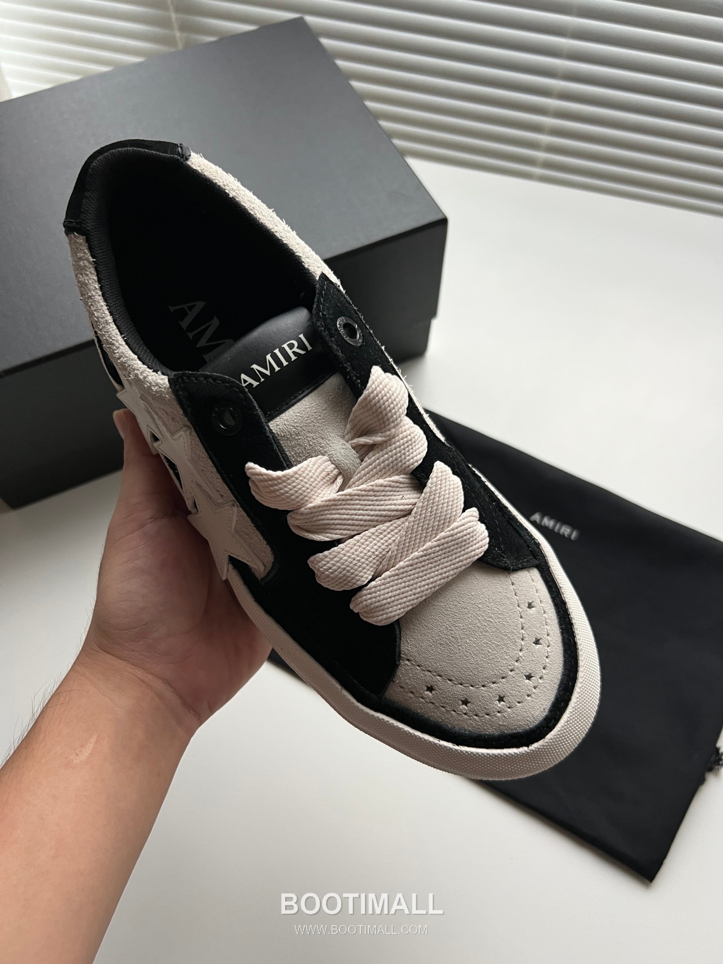 아미리 선셋 스케이트 로우 스웨이드 핑크 스타 로고 스니커즈 블랙 AMIRI SUNSET SKATE LOW Suede Pink Star Logo Sneakers 7