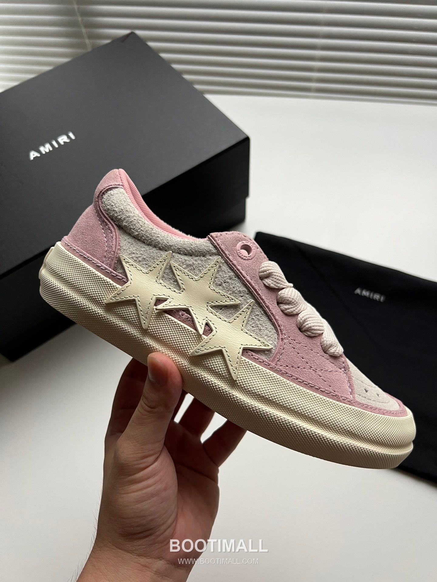 아미리 선셋 스케이트 로우 스웨이드 핑크 스타 로고 스니커즈 핑크 AMIRI SUNSET SKATE LOW Suede Pink Star Logo Sneakers 5