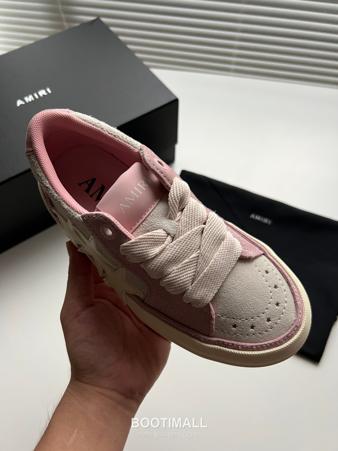 아미리 선셋 스케이트 로우 스웨이드 핑크 스타 로고 스니커즈 핑크 AMIRI SUNSET SKATE LOW Suede Pink Star Logo Sneakers 7