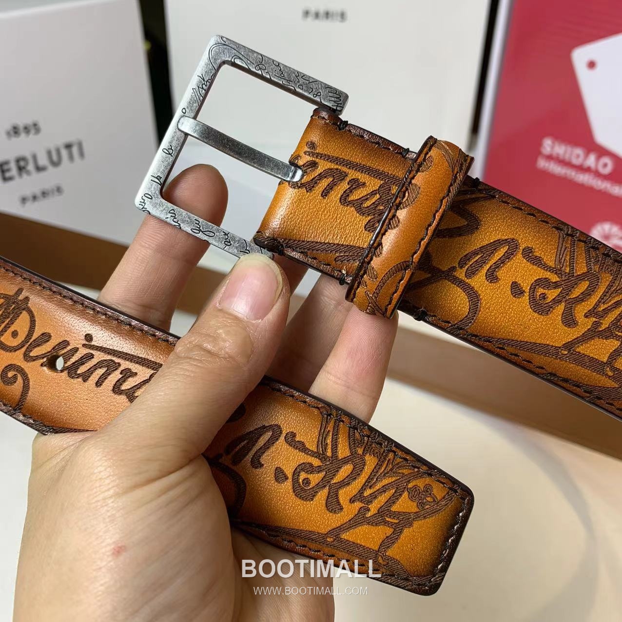 벨루티 베네치아 카프스킨 블랙 브라운 리버서블 벨트 핀버클 파티나 염색 Berluti Venezia Calfskin Reversible Belt with Pin Buckle Patina Black Brown 3.5cm 1