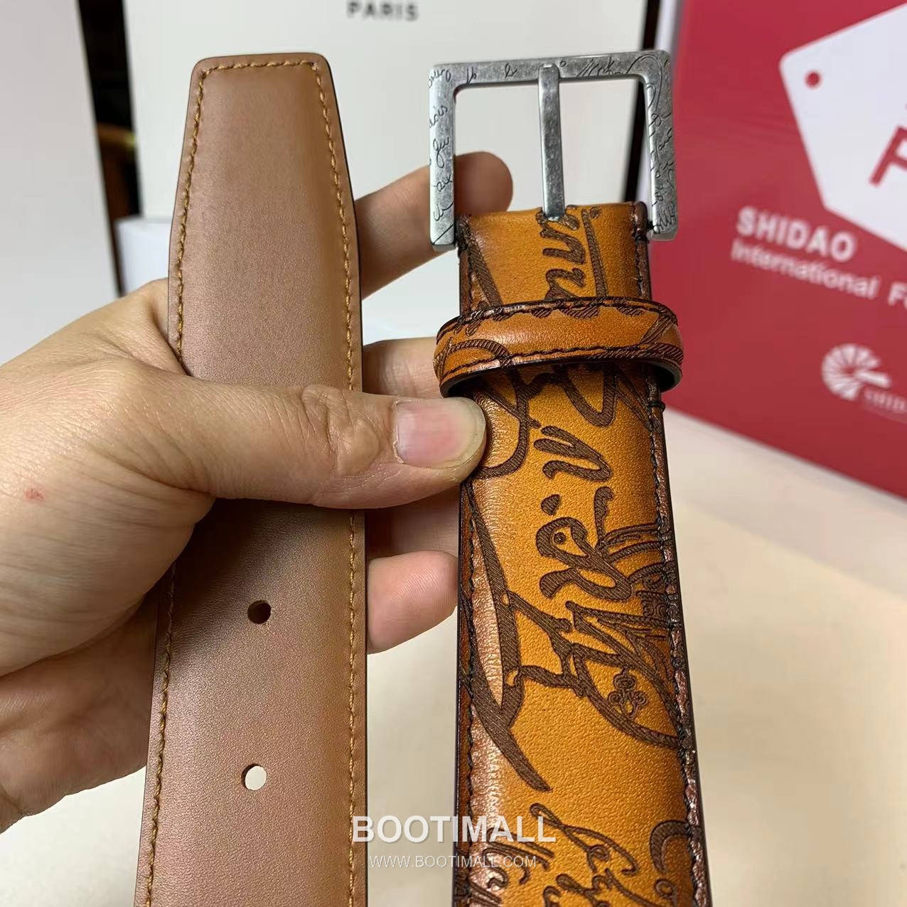 벨루티 베네치아 카프스킨 블랙 브라운 리버서블 벨트 핀버클 파티나 염색 Berluti Venezia Calfskin Reversible Belt with Pin Buckle Patina Black Brown 3.5cm 3