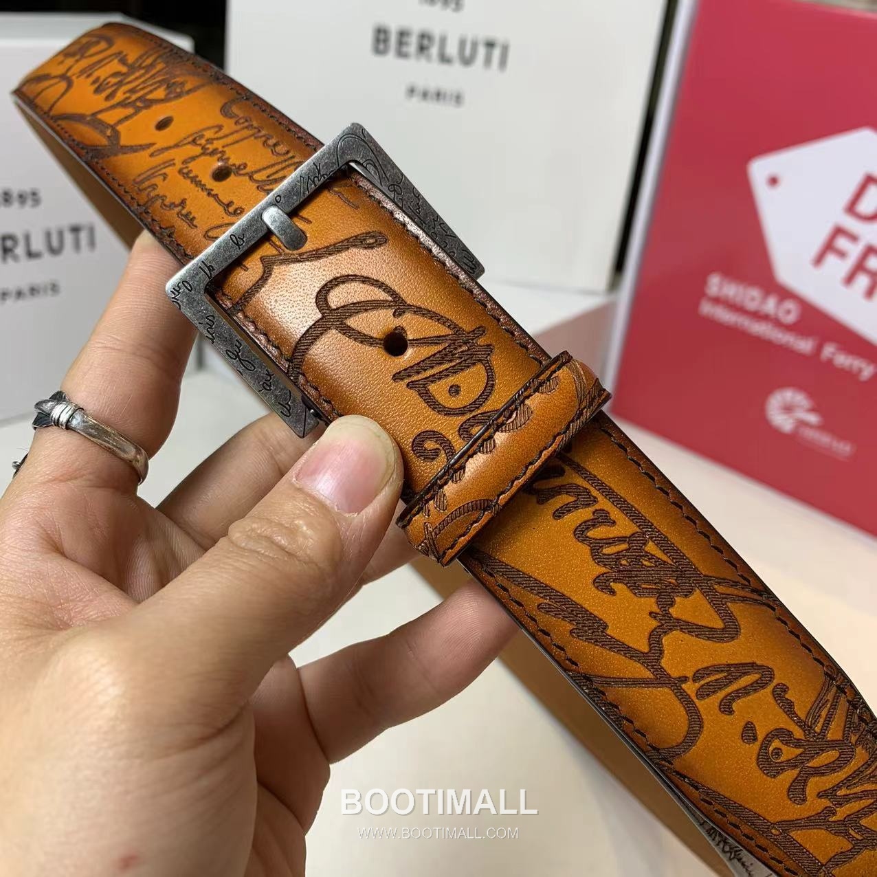 벨루티 베네치아 카프스킨 블랙 브라운 리버서블 벨트 핀버클 파티나 염색 Berluti Venezia Calfskin Reversible Belt with Pin Buckle Patina Black Brown 3.5cm 4