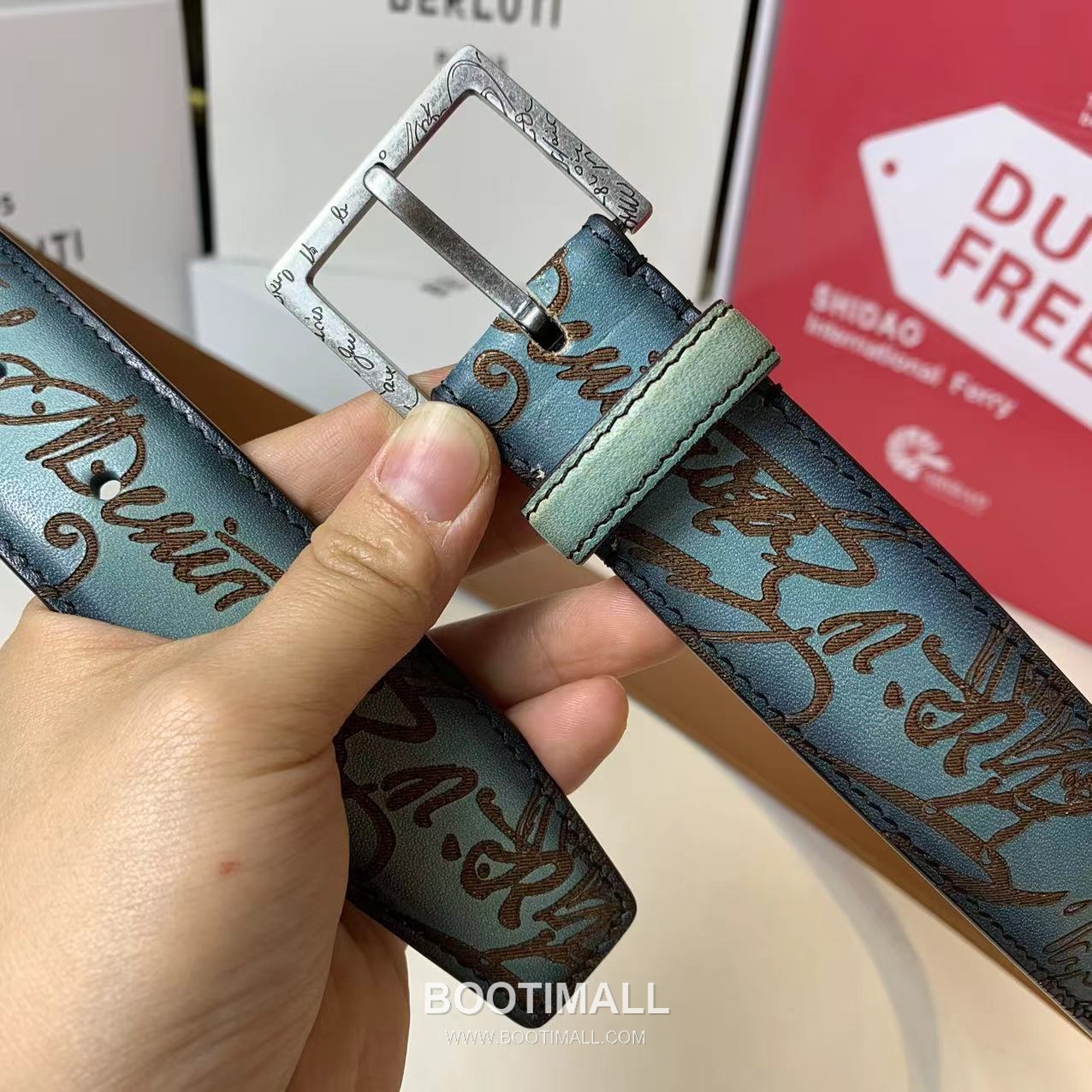 벨루티 베네치아 카프스킨 블랙 브라운 리버서블 벨트 핀버클 파티나 염색 Berluti Venezia Calfskin Reversible Belt with Pin Buckle Patina Black Brown 3.5cm 2