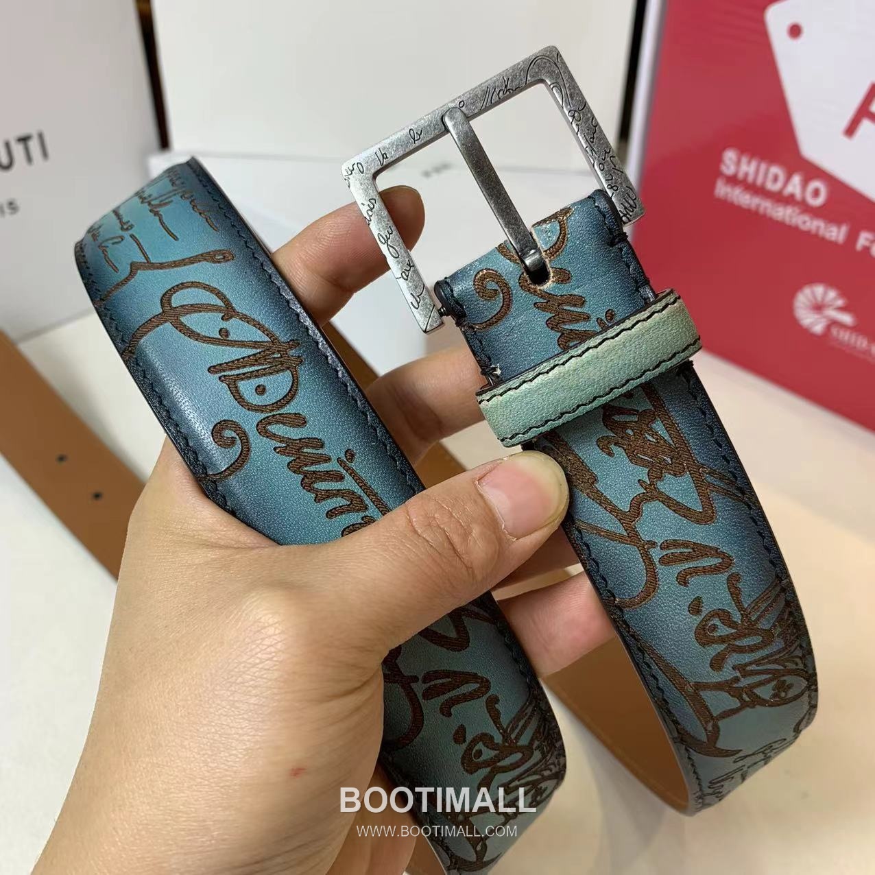 벨루티 베네치아 카프스킨 블랙 브라운 리버서블 벨트 핀버클 파티나 염색 Berluti Venezia Calfskin Reversible Belt with Pin Buckle Patina Black Brown 3.5cm 3