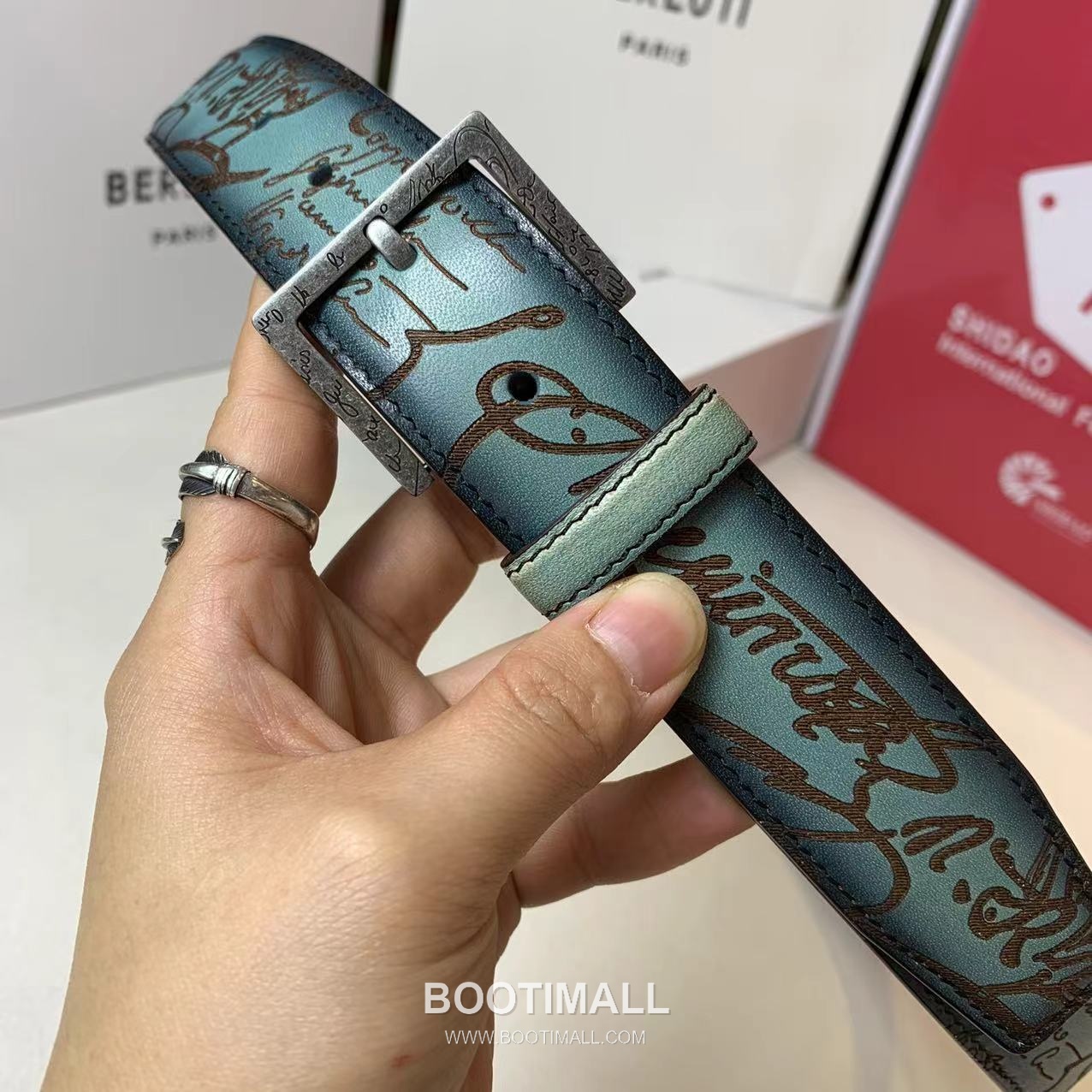 벨루티 베네치아 카프스킨 블랙 브라운 리버서블 벨트 핀버클 파티나 염색 Berluti Venezia Calfskin Reversible Belt with Pin Buckle Patina Black Brown 3.5cm 5