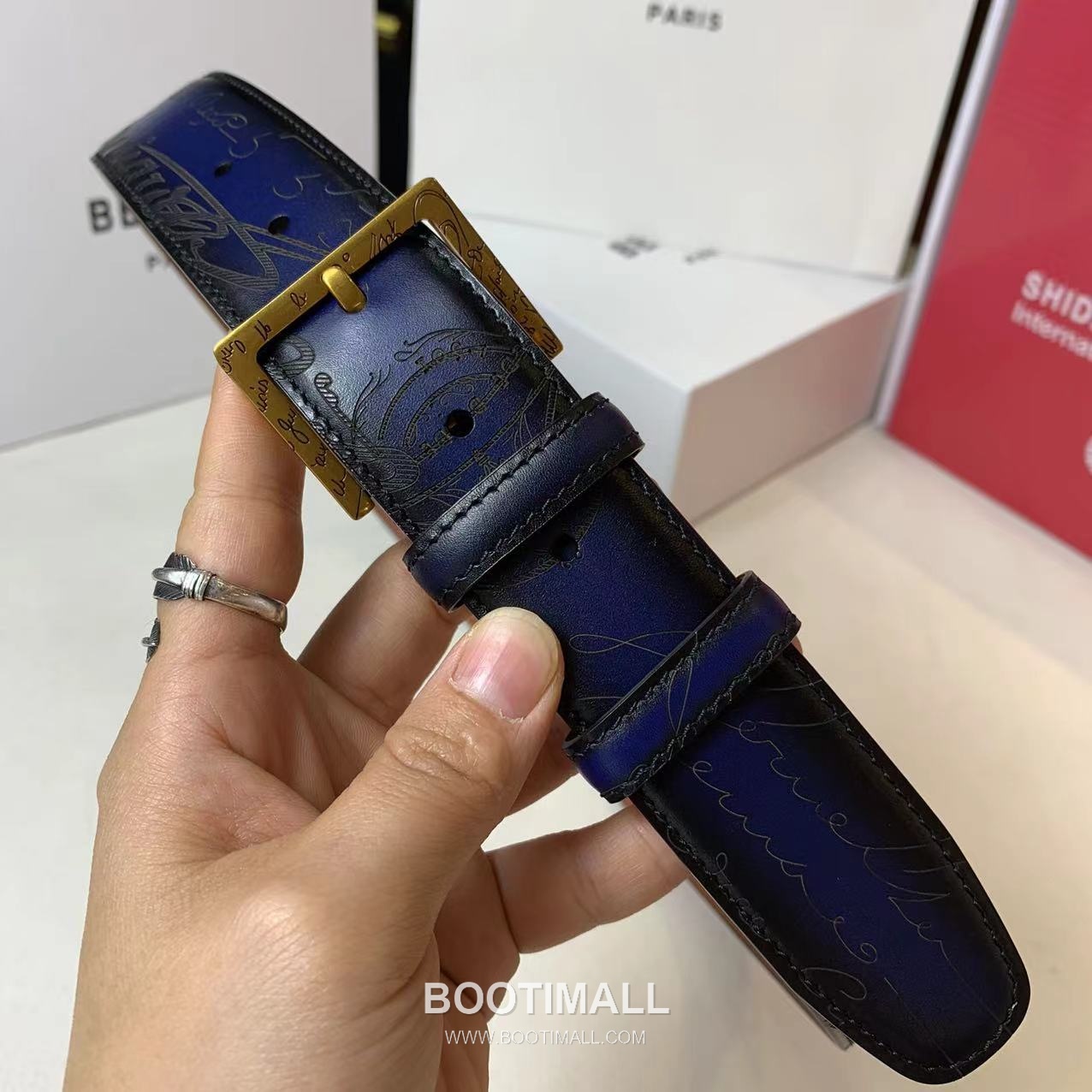 벨루티 베네치아 카프스킨 블랙 브라운 리버서블 벨트 핀버클 파티나 염색 Berluti Venezia Calfskin Reversible Belt with Pin Buckle Patina Black Brown 3.5cm 4