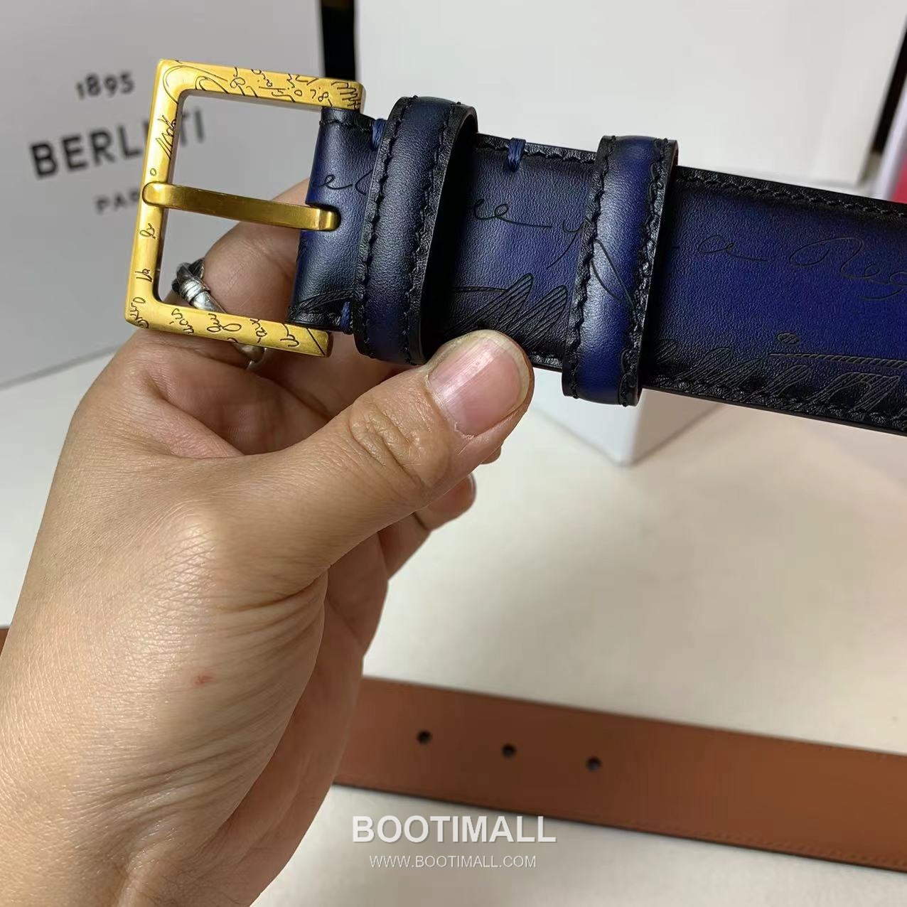 벨루티 베네치아 카프스킨 블랙 브라운 리버서블 벨트 핀버클 파티나 염색 Berluti Venezia Calfskin Reversible Belt with Pin Buckle Patina Black Brown 3.5cm 6