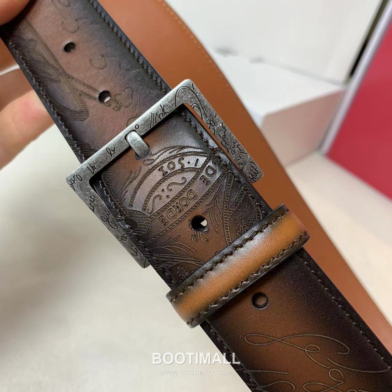 벨루티 베네치아 카프스킨 블랙 브라운 리버서블 벨트 핀버클 파티나 염색 Berluti Venezia Calfskin Reversible Belt with Pin Buckle Patina Black Brown 3.5cm 5