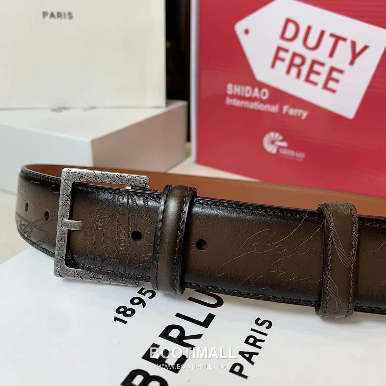 벨루티 베네치아 카프스킨 블랙 브라운 리버서블 벨트 핀버클 파티나 염색 Berluti Venezia Calfskin Reversible Belt with Pin Buckle Patina Black Brown 3.5cm 6