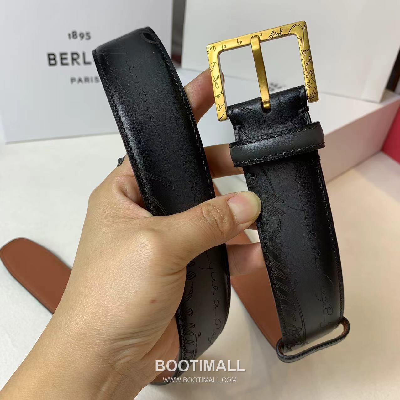 벨루티 베네치아 카프스킨 블랙 브라운 리버서블 벨트 핀버클 파티나 염색 Berluti Venezia Calfskin Reversible Belt with Pin Buckle Patina Black Brown 3.5cm 6