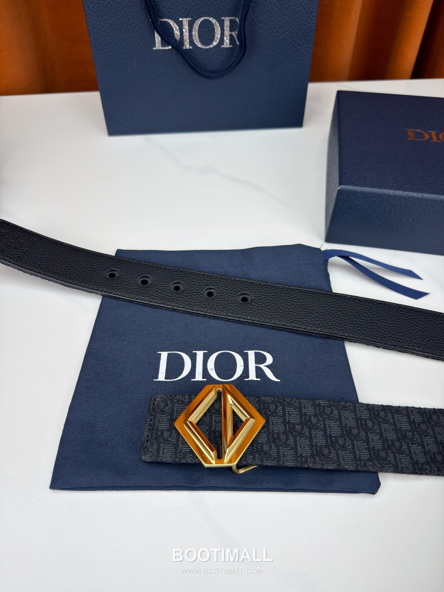 디올 오블리크 자카드 캔버스 블랙 네이비 리버서블 벨트 로고 다이아몬드 컷아웃 버클 Dior Oblique Jacquard Canvas Reversible Belt with Logo Diamond Cutout Buckle 4.0cm 5