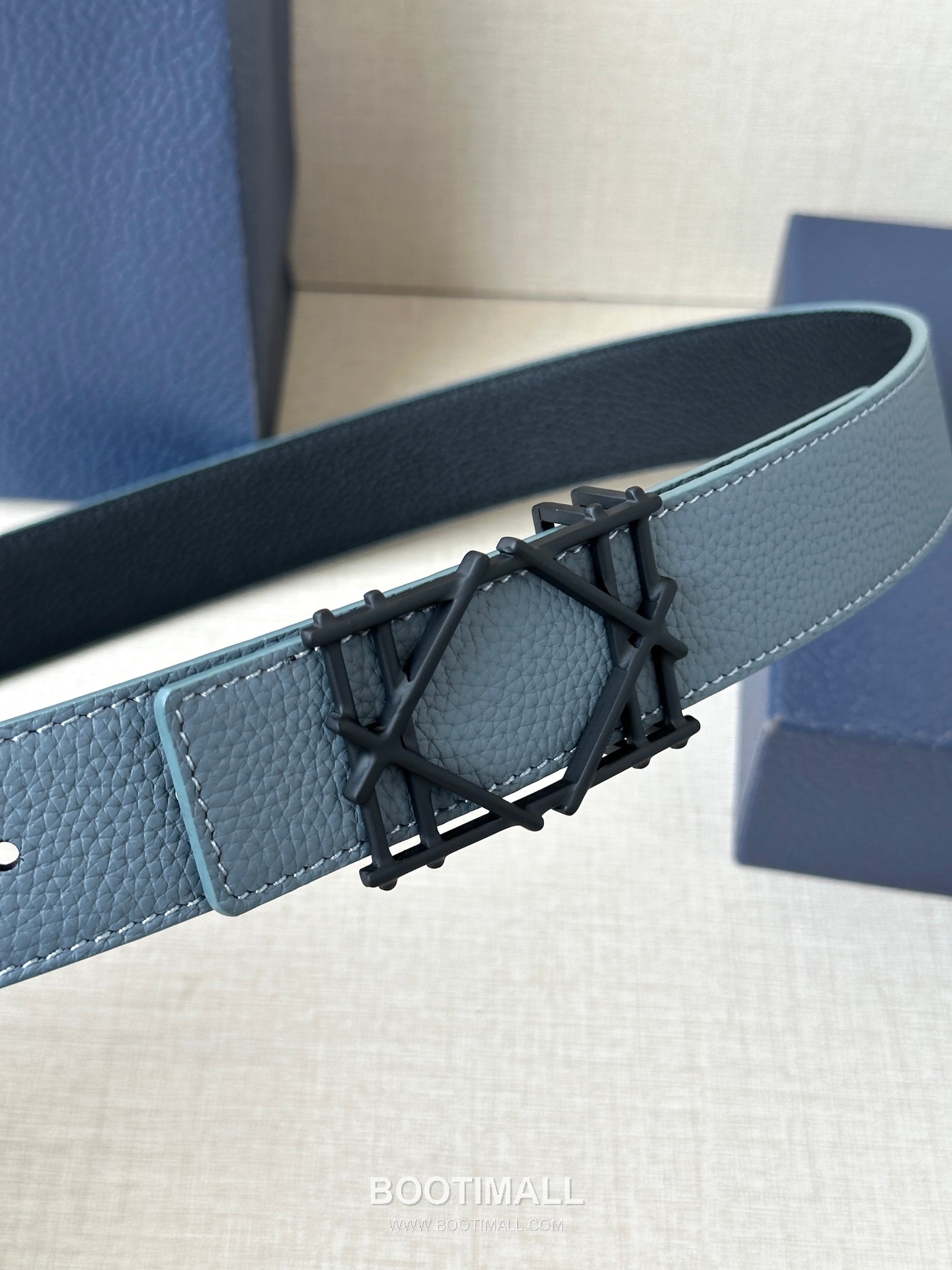 디올 카나주 패턴 카프스킨 블랙 단면 벨트 로고 카나주 버클 Dior Cannage Pattern Calfskin Belt with Logo Cannage Buckle 3.5cm 6