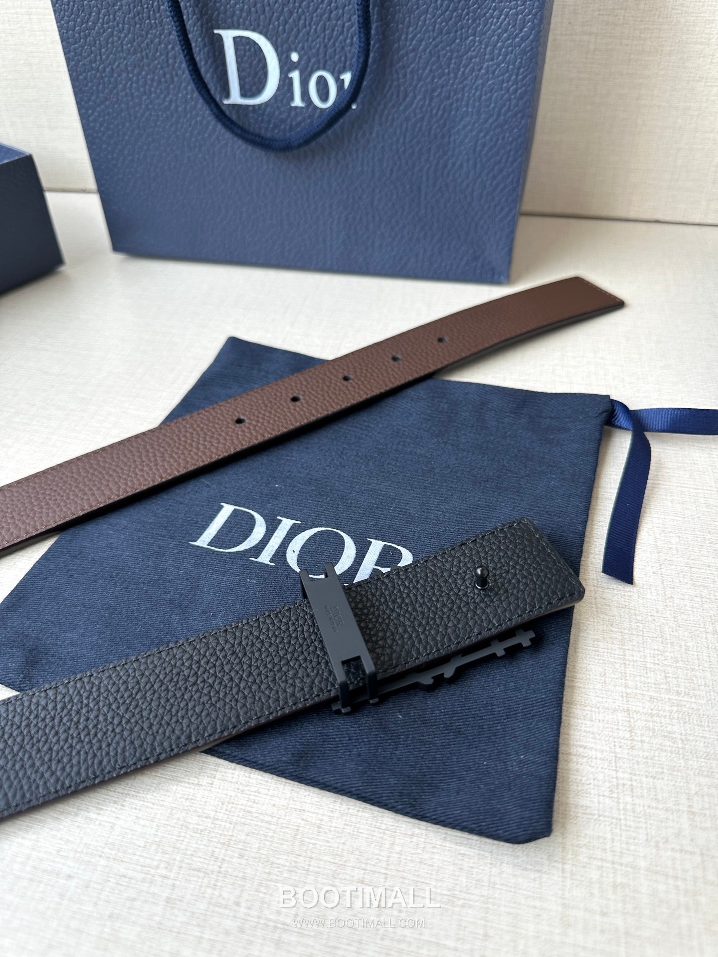 디올 카나주 패턴 카프스킨 블랙 단면 벨트 로고 카나주 버클 Dior Cannage Pattern Calfskin Belt with Logo Cannage Buckle 3.5cm 6