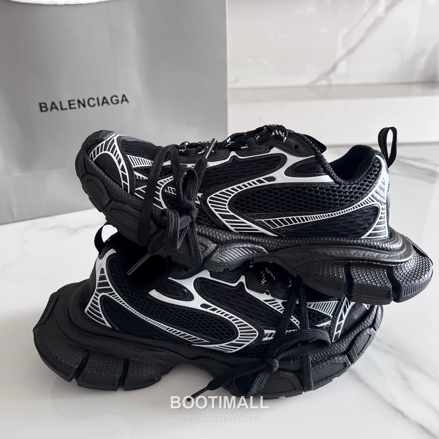 발렌시아가 팬텀 스니커즈 메쉬 레더 블랙/화이트 청키 러너 스니커즈 Balenciaga Phantom Sneaker Mesh Leather Black Chunky Runner Sneakers 7