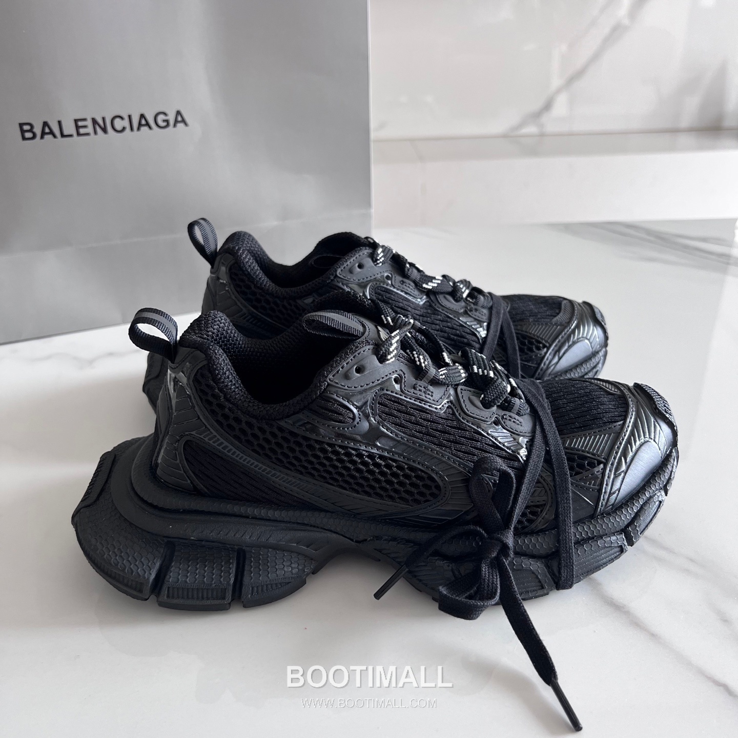 발렌시아가 팬텀 스니커즈 메쉬 레더 블랙 청키 러너 스니커즈 Balenciaga Phantom Sneaker Mesh Leather Black Chunky Runner Sneakers 1