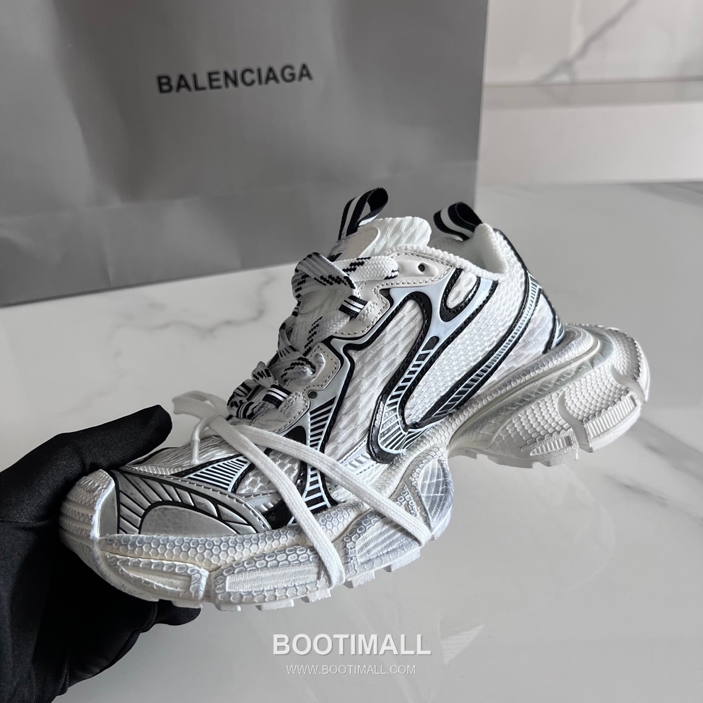 발렌시아가 팬텀 스니커즈 메쉬 레더 블랙 청키 러너 스니커즈 Balenciaga Phantom Sneaker Mesh Leather Black Chunky Runner Sneakers 6