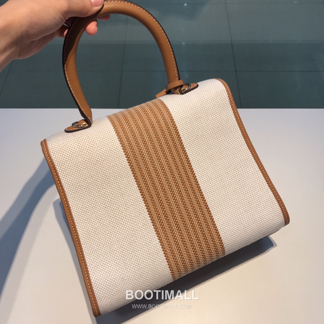 델보 브리앙 스몰 실크 린넨 레더 브레이드 베이지 핸드백 Delvaux Brillant Small Silk Linen Leather Braided Beige Handbag 99195066 28cm 8