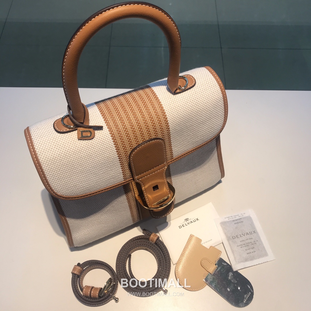 델보 브리앙 스몰 실크 린넨 레더 브레이드 베이지 핸드백 Delvaux Brillant Small Silk Linen Leather Braided Beige Handbag 99195066 28cm 9