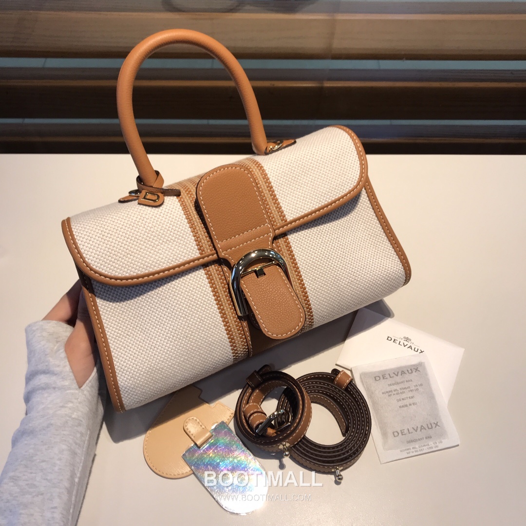델보 브리앙 스몰 실크 린넨 레더 브레이드 베이지 플랩 핸드백 Delvaux Brillant Small Silk Linen Leather Braided Beige Flap Handbag 99175066 28cm 1