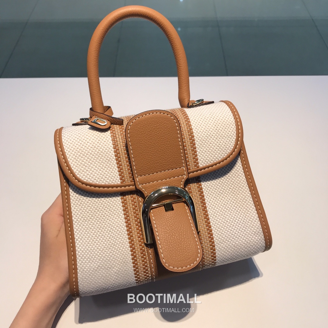 델보 브리앙 스몰 실크 린넨 레더 브레이드 베이지 플랩 핸드백 Delvaux Brillant Small Silk Linen Leather Braided Beige Flap Handbag 99155066 20cm 7