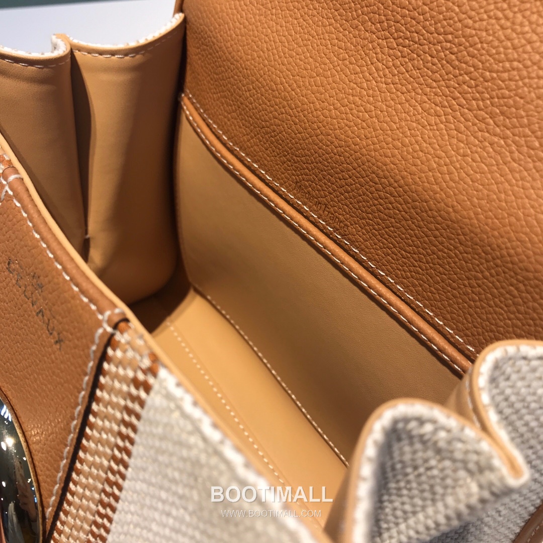 델보 브리앙 스몰 실크 린넨 레더 브레이드 베이지 플랩 핸드백 Delvaux Brillant Small Silk Linen Leather Braided Beige Flap Handbag 99155066 20cm 13