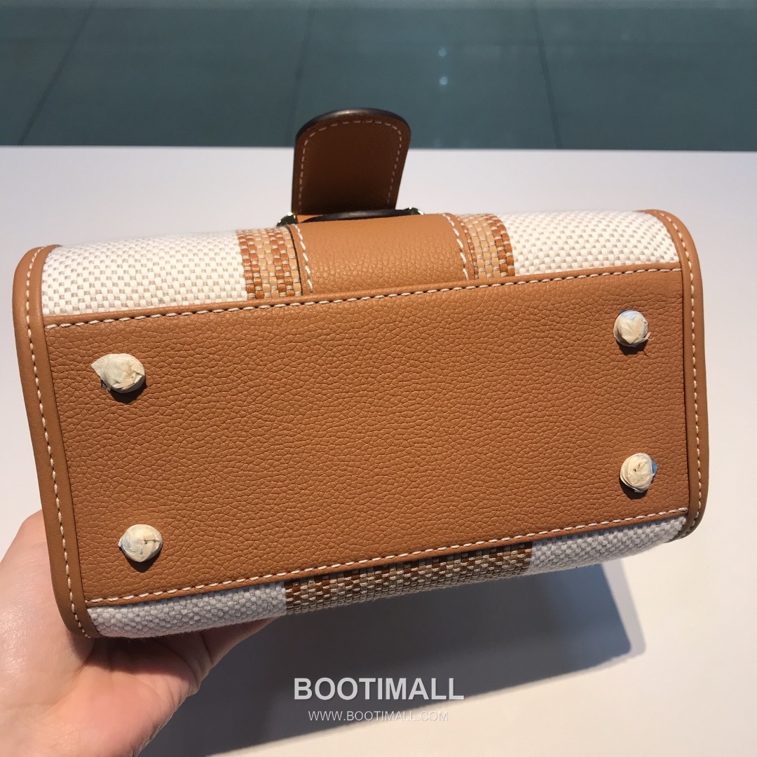 델보 브리앙 스몰 실크 린넨 레더 브레이드 베이지 플랩 핸드백 Delvaux Brillant Small Silk Linen Leather Braided Beige Flap Handbag 99155066 20cm 14