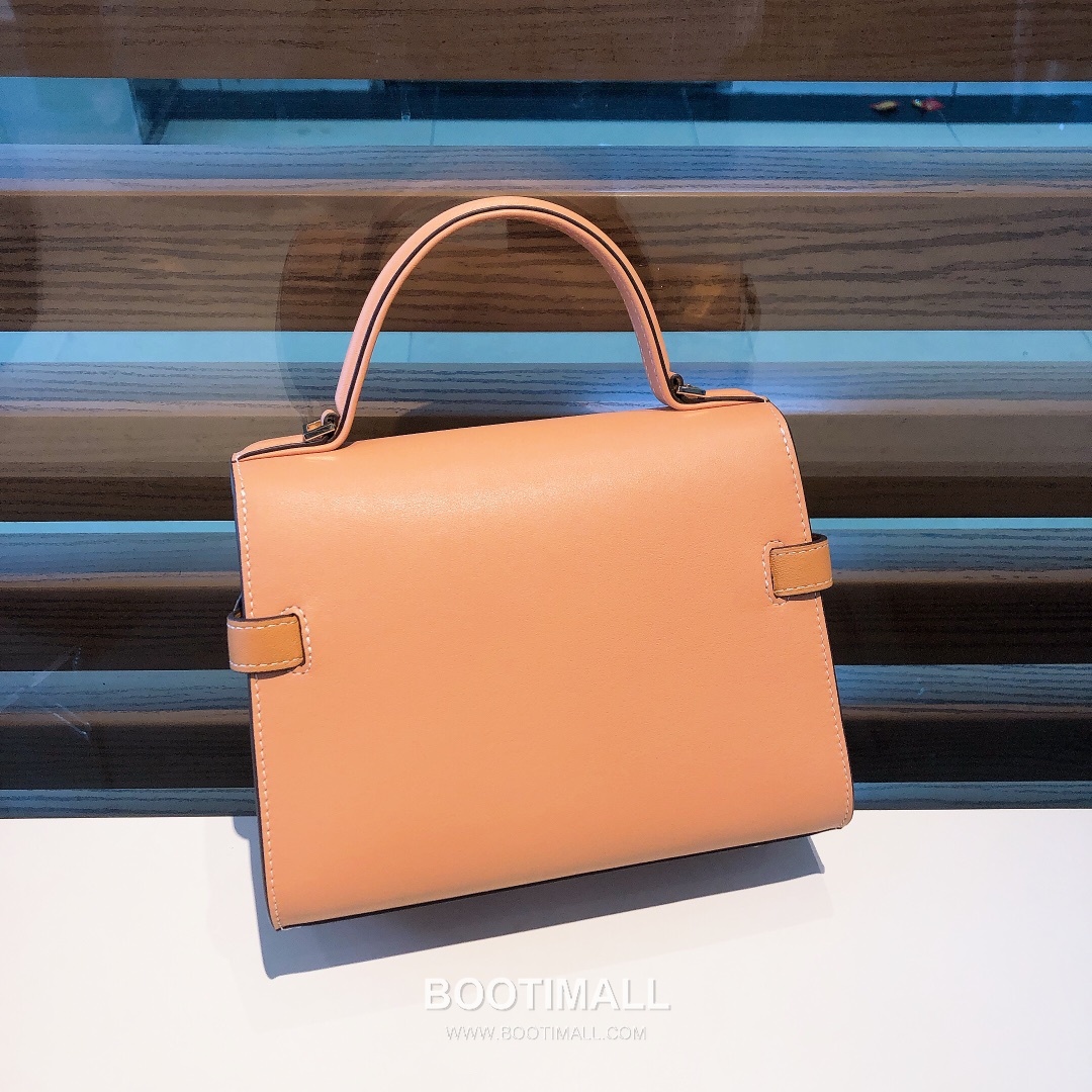 델보 템페트 스위프트 레더 베이지 스트랩 플랩 핸드백 Delvaux Tempete Swift Leather Beige Strap Flap Handbag 99135066 21cm 3