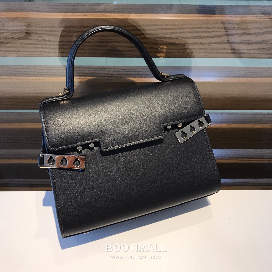 델보 템페트 스위프트 레더 베이지 스트랩 플랩 핸드백 Delvaux Tempete Swift Leather Beige Strap Flap Handbag 99135066 21cm 2