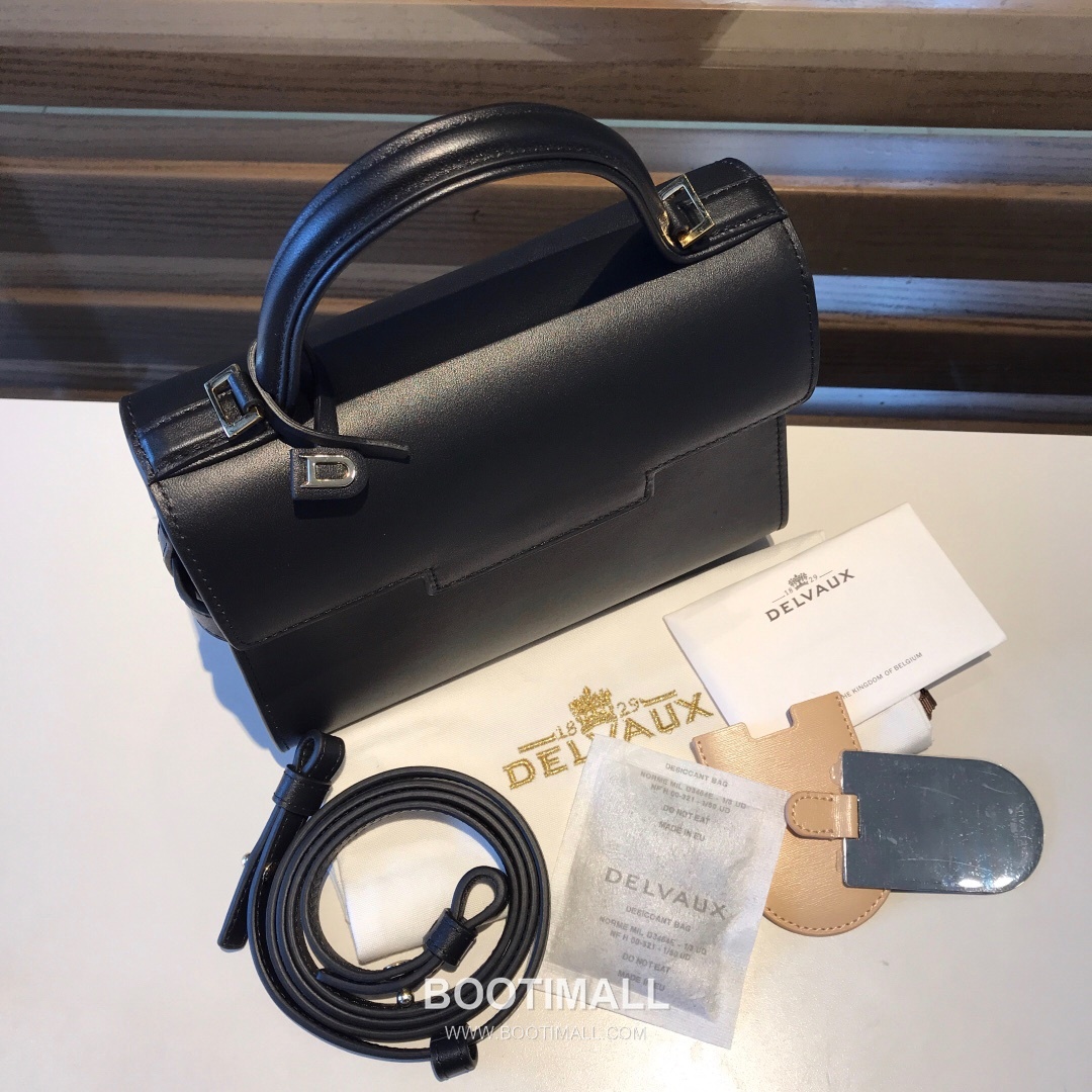 델보 템페트 스위프트 레더 베이지 스트랩 플랩 핸드백 Delvaux Tempete Swift Leather Beige Strap Flap Handbag 99135066 21cm 4