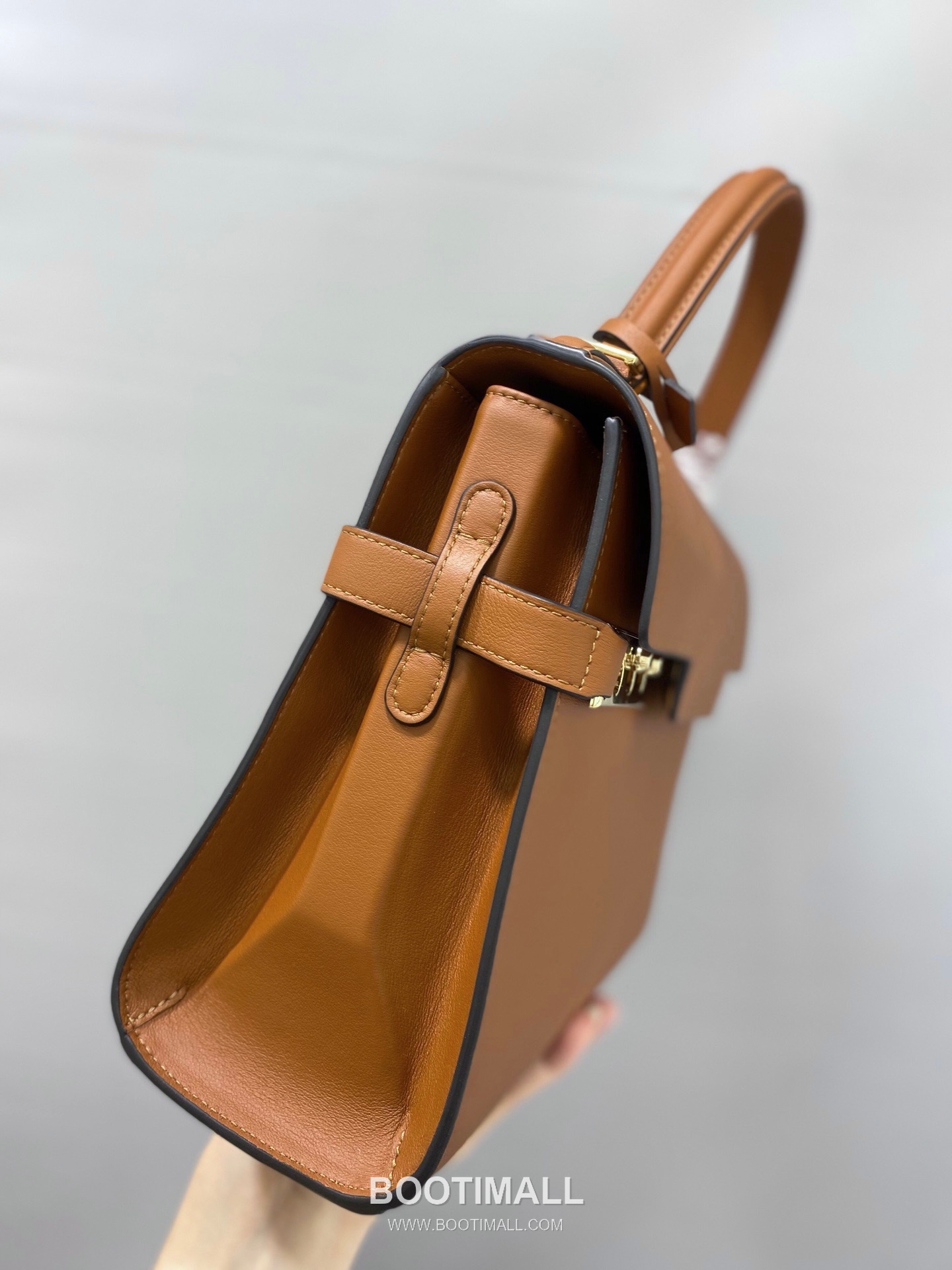 델보 템페트 MM 스위프트 카프스킨 베이지 스트랩 플랩 핸드백 Delvaux Tempete MM Swift Calfskin Beige Strap Flap Handbag 99150066 28cm 5