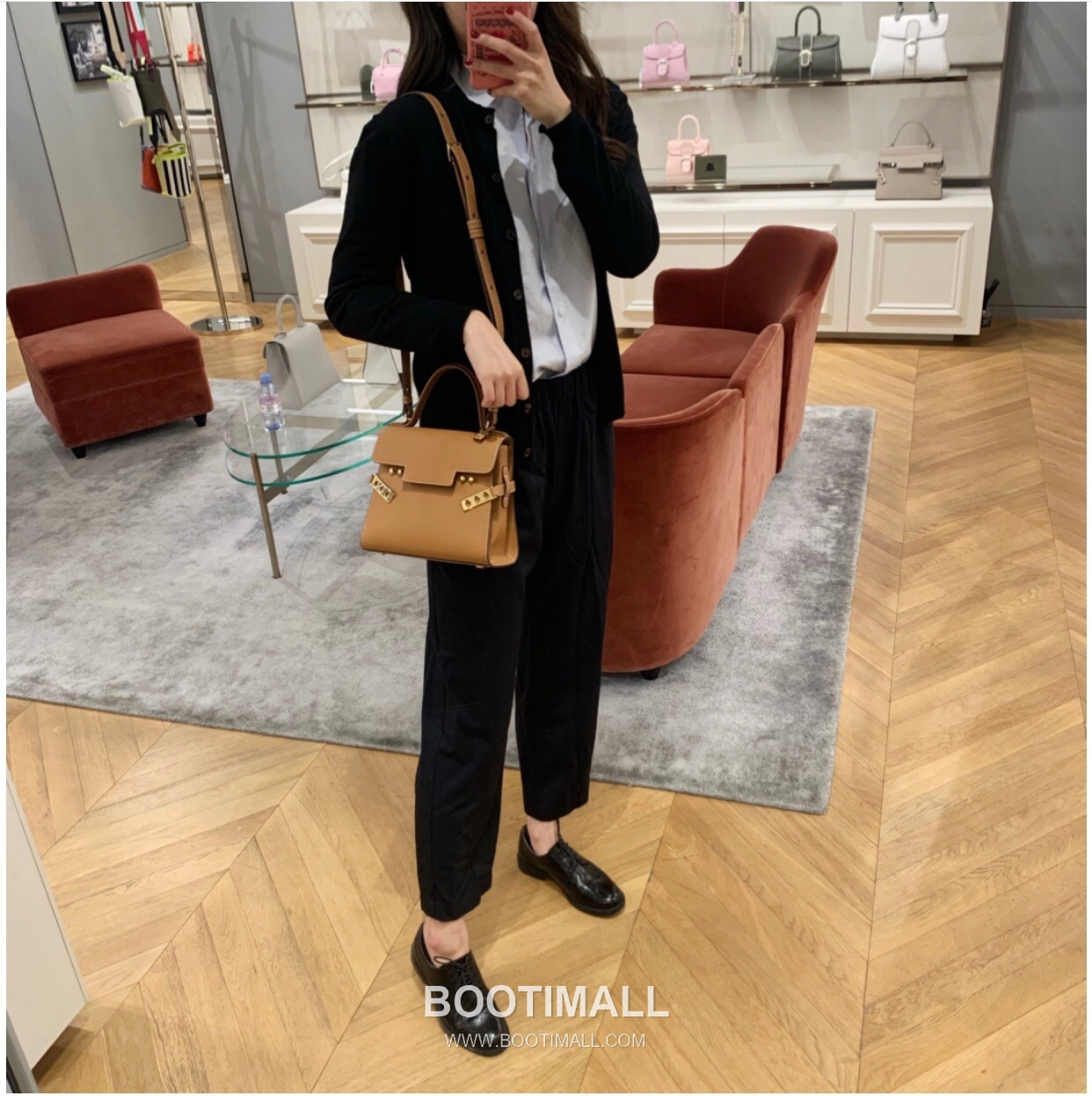 델보 템페트 PM 넥그레인 카프스킨 화이트 스트랩 메탈락 플랩 핸드백 Delvaux Tempete PM Neck Grain Calfskin White Strap Metal Lock Flap Handbag 99140066 21.5cm 2