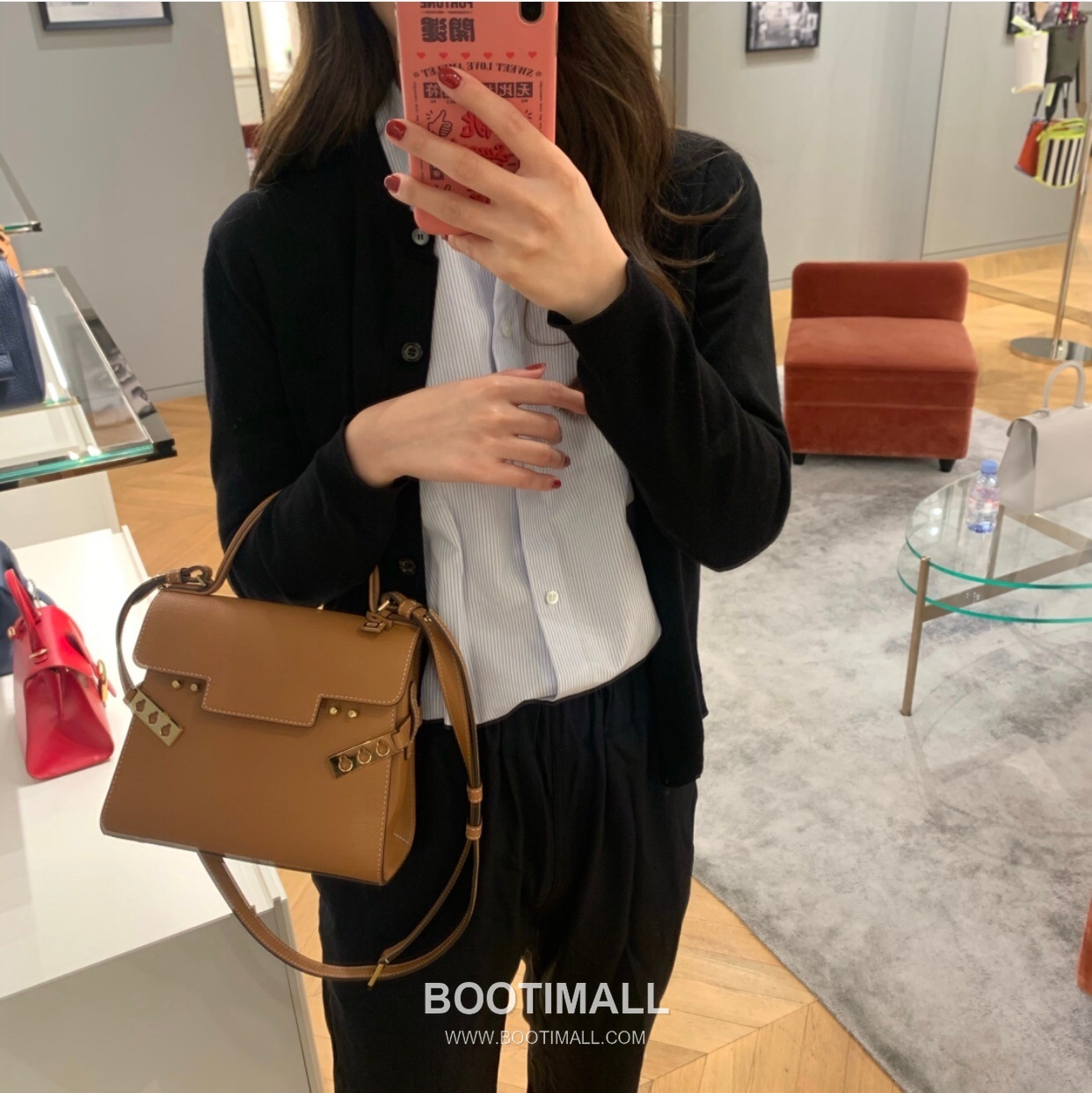 델보 템페트 PM 넥그레인 카프스킨 화이트 스트랩 메탈락 플랩 핸드백 Delvaux Tempete PM Neck Grain Calfskin White Strap Metal Lock Flap Handbag 99140066 21.5cm 3