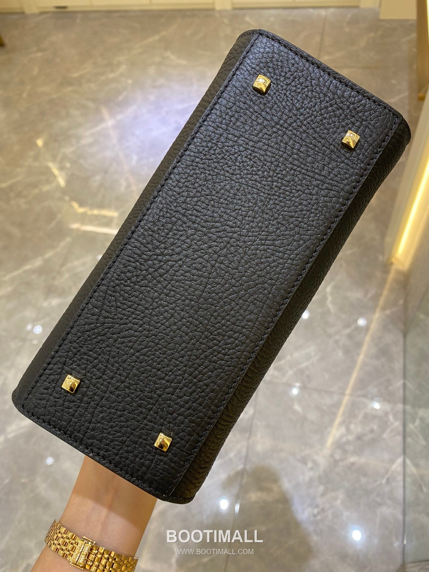 델보 템페트 PM 스위프트 카프스킨 블랙 스트랩 메탈락 플랩 핸드백 Delvaux Tempete PM Swift Calfskin Black Strap Metal Lock Flap Handbag 99135066 21.5cm 5