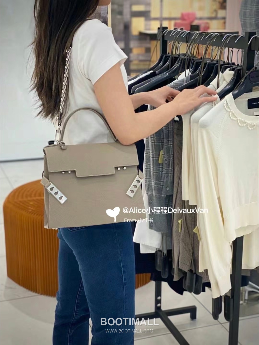 델보 템페트 MM 넥그레인 카프스킨 블랙 스트랩 메탈락 플랩 핸드백 Delvaux Tempete MM Neck Grain Calfskin Black Strap Metal Lock Flap Handbag 99155066 28cm 6