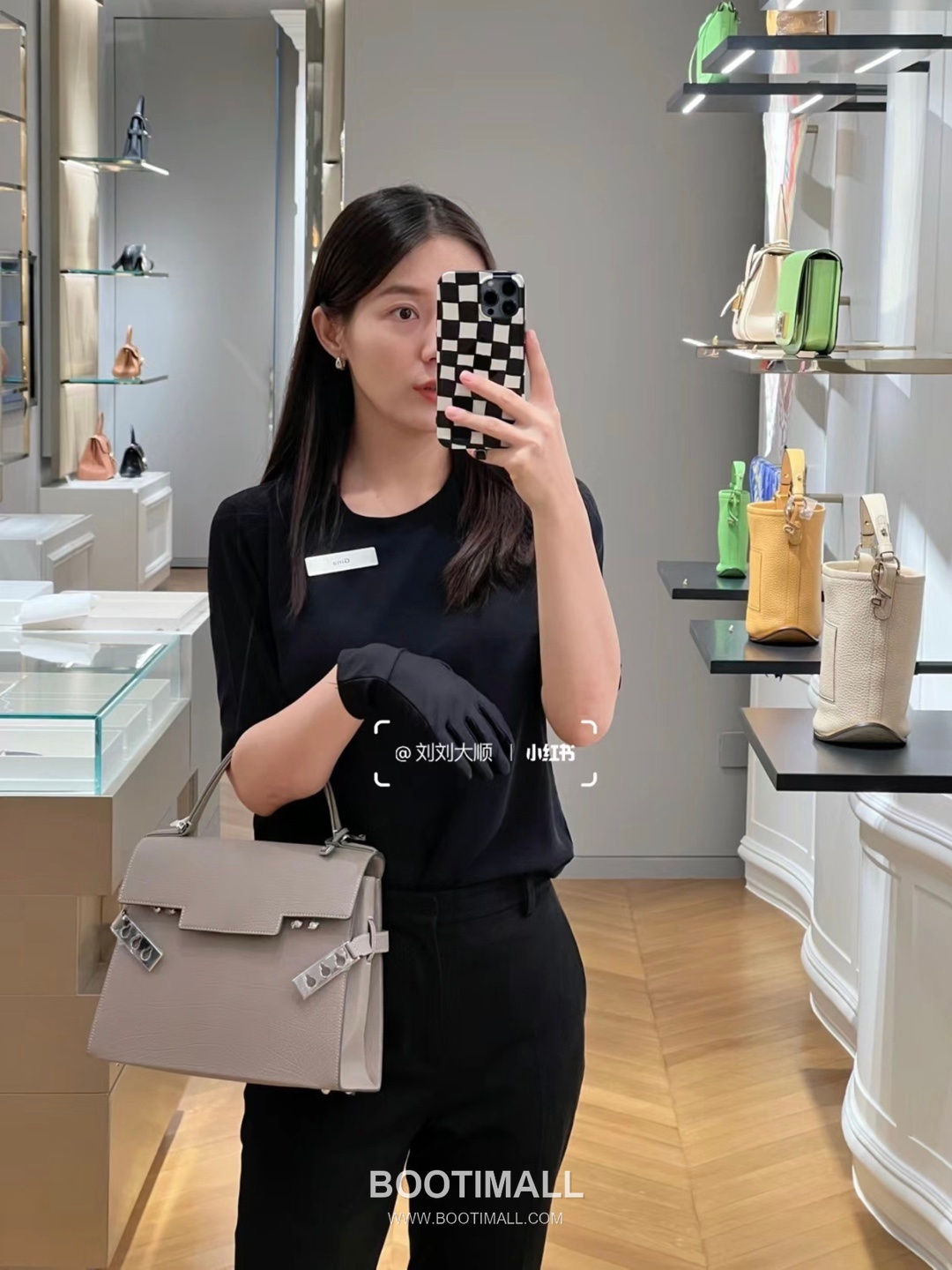 델보 템페트 MM 넥그레인 카프스킨 블랙 스트랩 메탈락 플랩 핸드백 Delvaux Tempete MM Neck Grain Calfskin Black Strap Metal Lock Flap Handbag 99155066 28cm 7