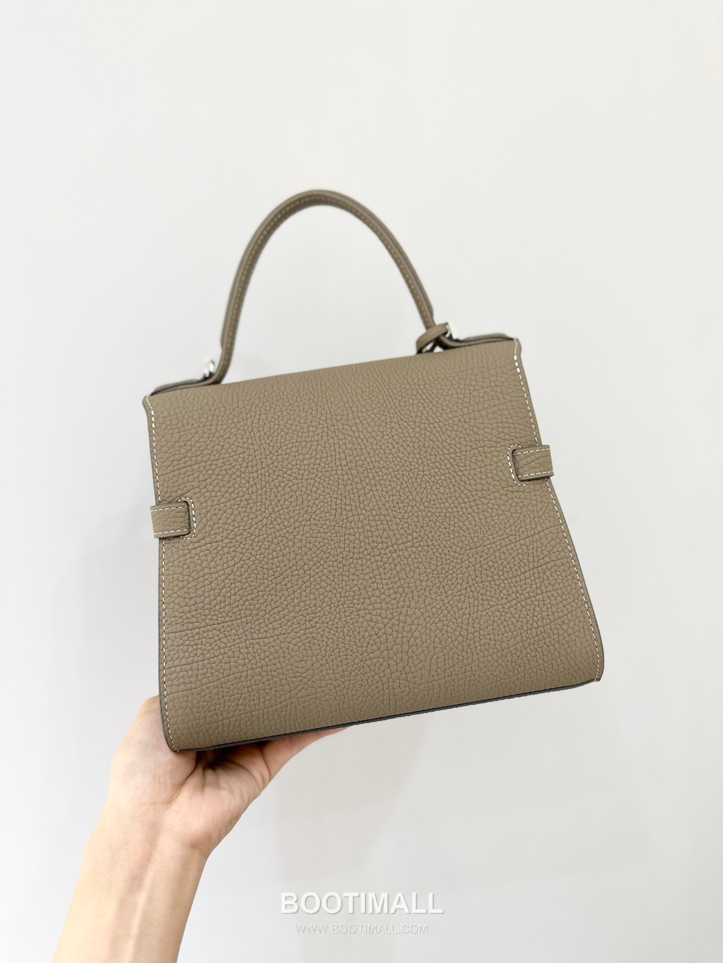 델보 템페트 PM 넥그레인 카프스킨 화이트 스트랩 메탈락 플랩 핸드백 Delvaux Tempete PM Neck Grain Calfskin White Strap Metal Lock Flap Handbag 99140066 21.5cm 8