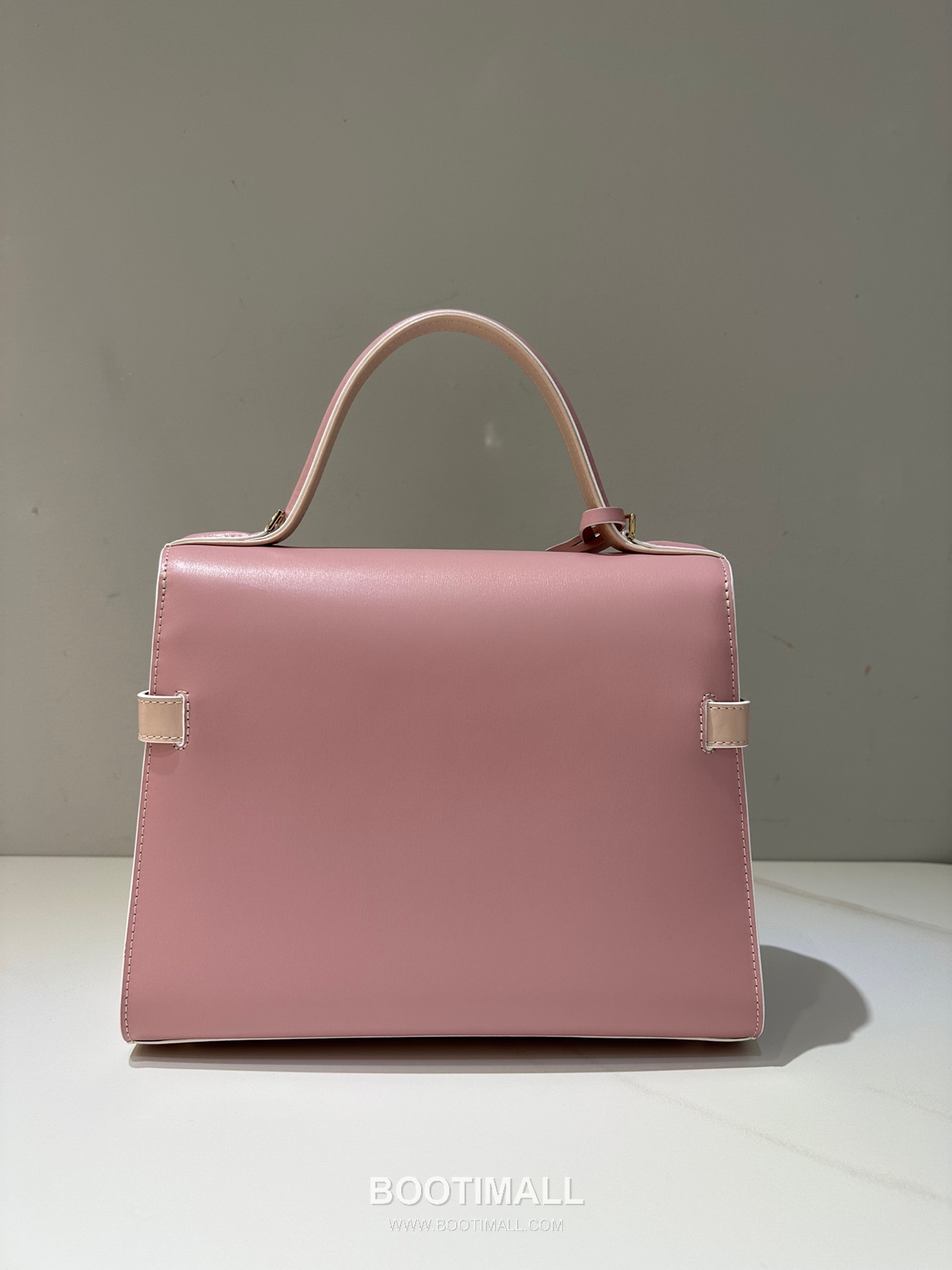 델보 템페트 PM 박스 카프스킨 핑크 트리컬러 스트랩 메탈락 플랩 핸드백 Delvaux Tempete PM Box Calfskin Pink Tricolor Strap Metal Lock Flap Handbag 99160066 28cm 4