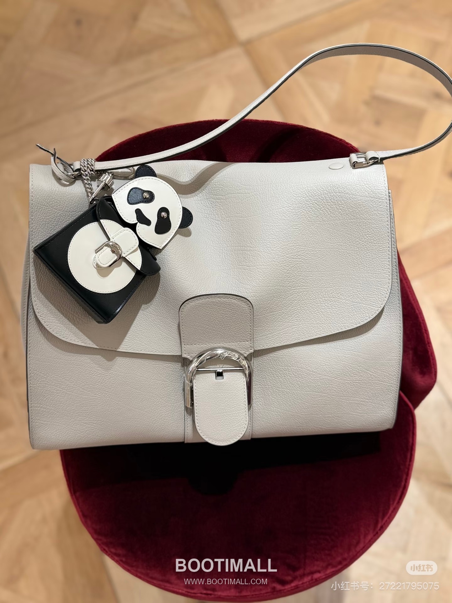 델보 템포 라지 넥그레인 카프스킨 그레이 스트랩 히든락 토트 핸드백 Delvaux Tempo Large Neck Grain Calfskin Gray Strap Hidden Lock Tote Handbag 37.5cm 4