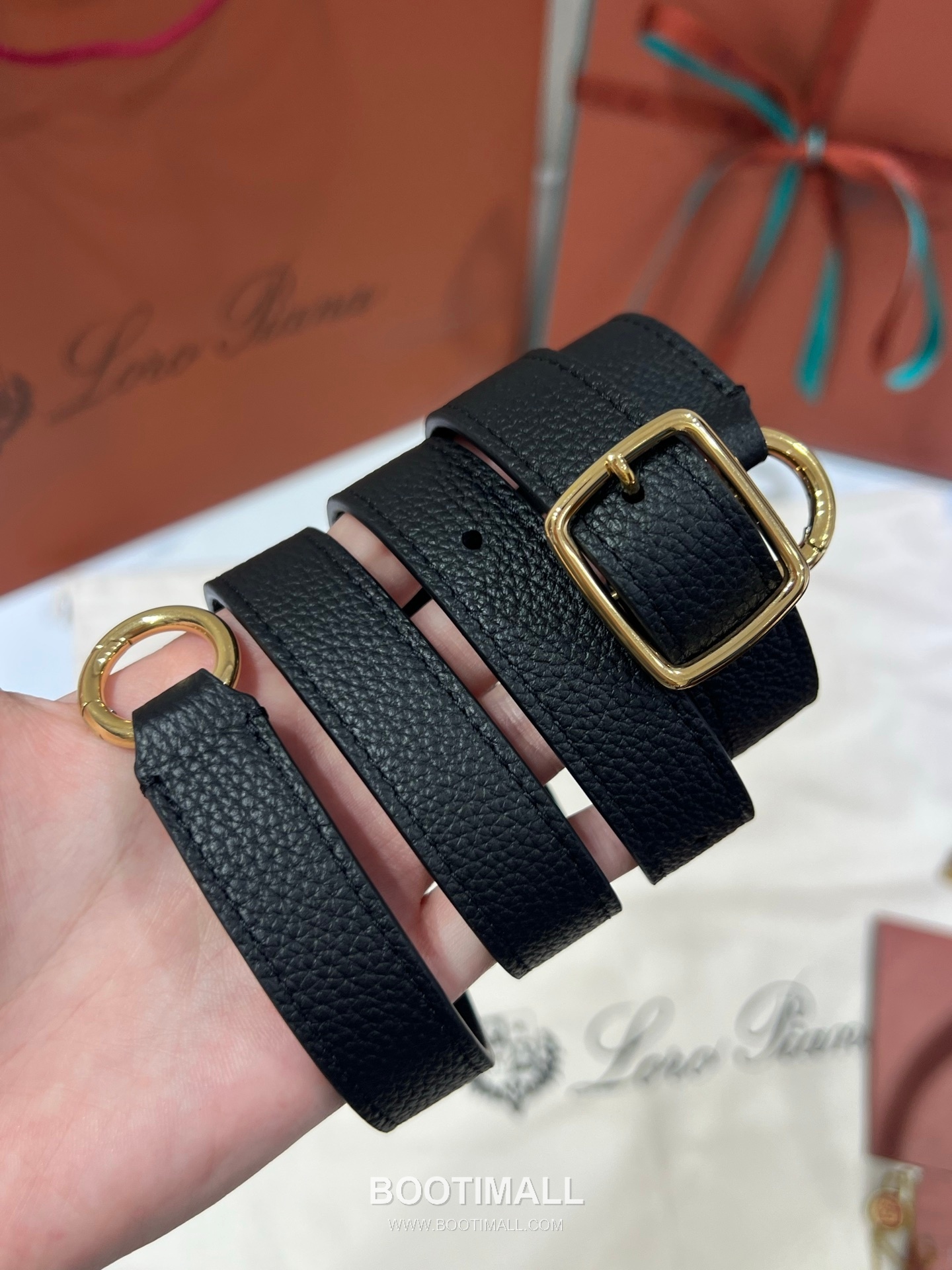 로로피아나 니들 라지 카프스킨 브라운 스트랩 더블지퍼 토트 핸드백 Loro Piana Needle Large Calfskin Brown Strap Double Zip Tote Handbag 39cm 9