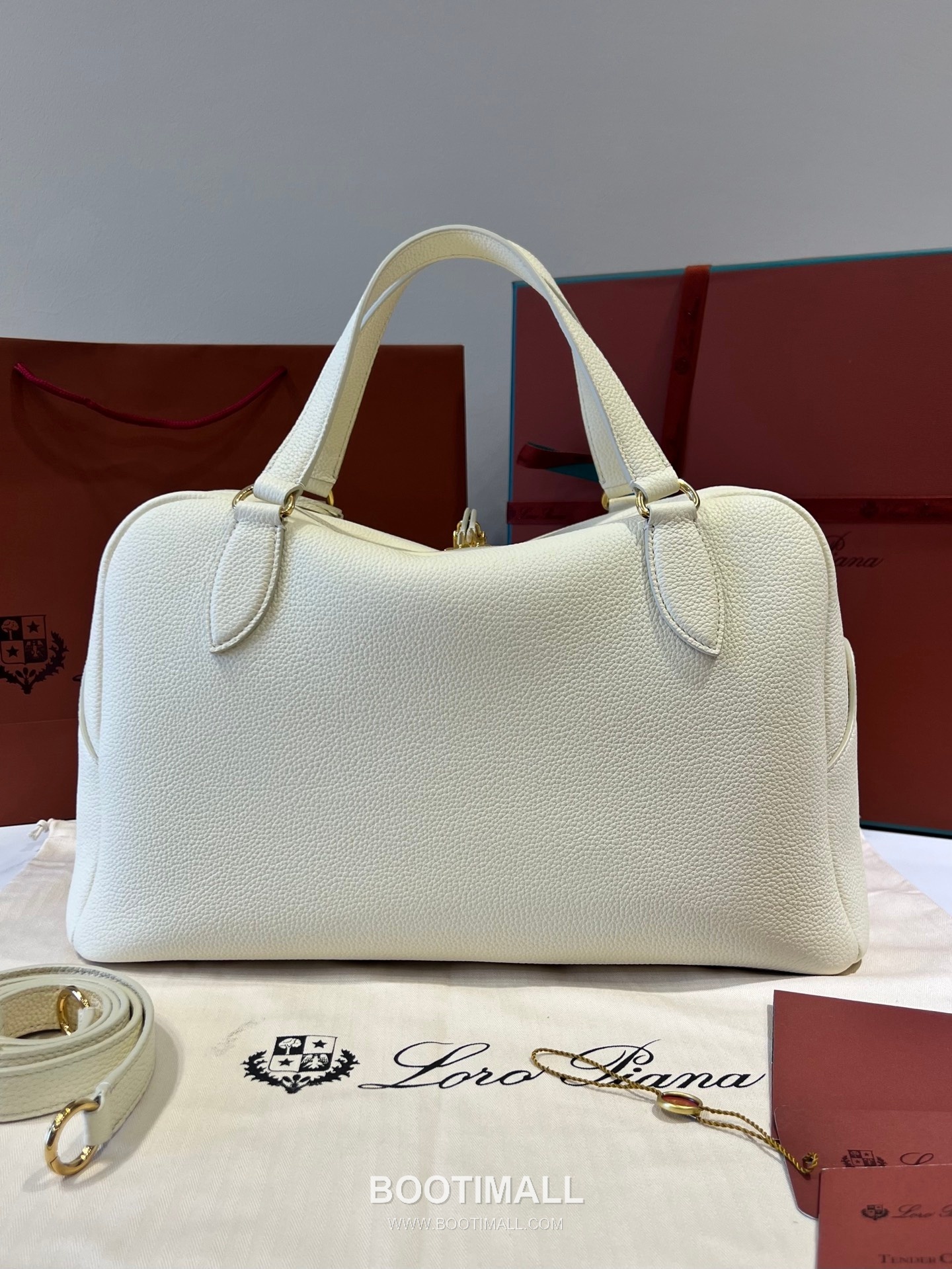 로로피아나 니들 라지 카프스킨 브라운 스트랩 더블지퍼 토트 핸드백 Loro Piana Needle Large Calfskin Brown Strap Double Zip Tote Handbag 39cm 6