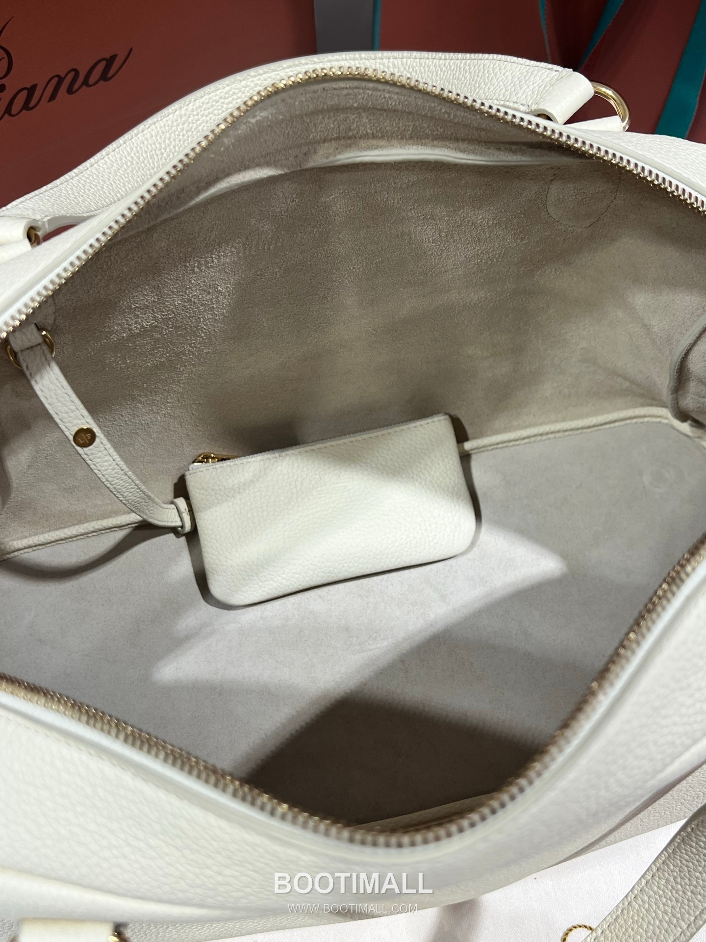 로로피아나 니들 라지 카프스킨 브라운 스트랩 더블지퍼 토트 핸드백 Loro Piana Needle Large Calfskin Brown Strap Double Zip Tote Handbag 39cm 10