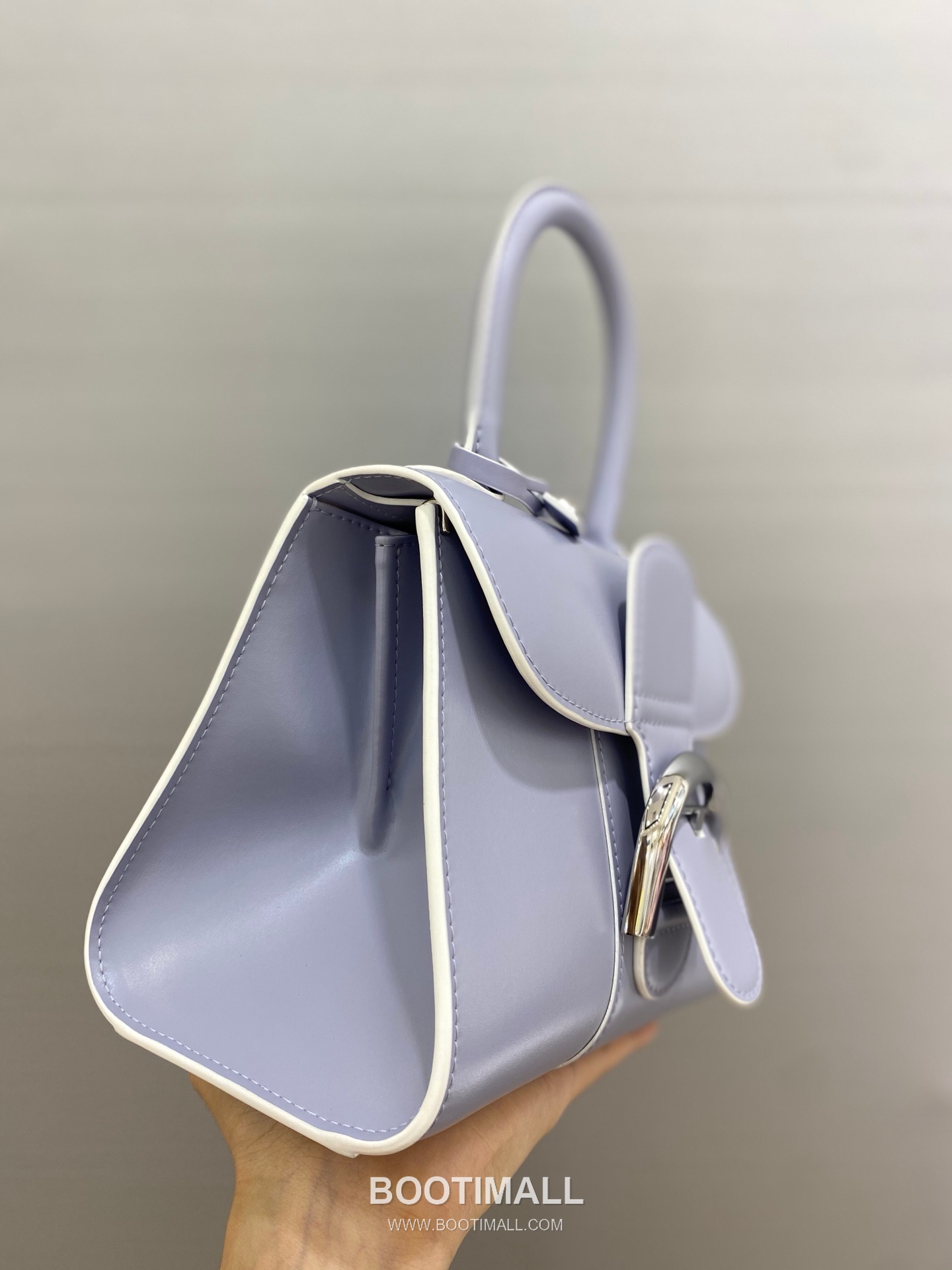 델보 브리앙 스몰 박스 카프스킨 퍼플 스트랩 메탈락 플랩 핸드백 Delvaux Brillant Small Box Calfskin Purple Strap Metal Lock Flap Handbag 99095066 20cm 5